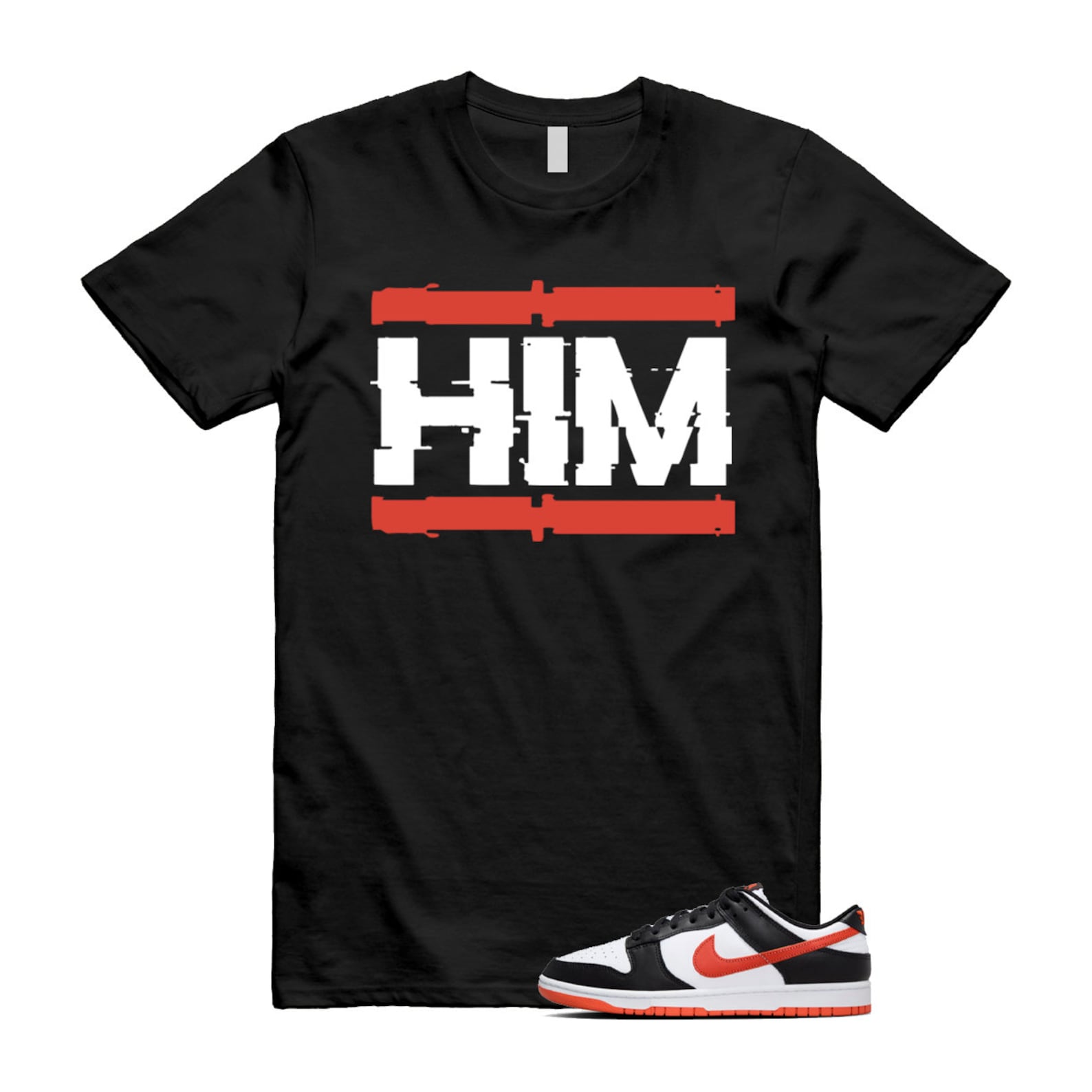 Dunk Dragon Red Black White Low Retro T Shirt Match HIM , DV0833-108 T-Shirt, Sneaker Match Tee
