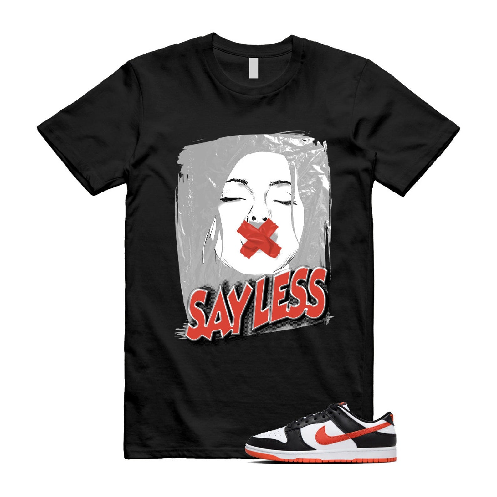 Dunk Dragon Red Black White Low Retro T Shirt Match SL , DV0833-108 T-Shirt, Sneaker Match Tee