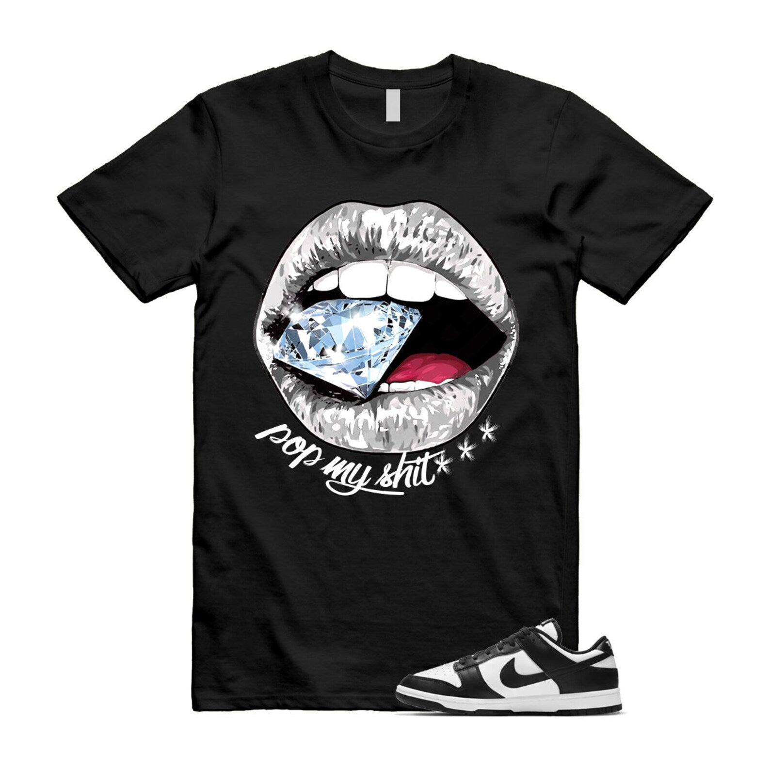 Dunk Panda White Black Low Retro Classic Traditional T Shirt Match POP , DD1503-101 T-Shirt, Sneaker Match Tee