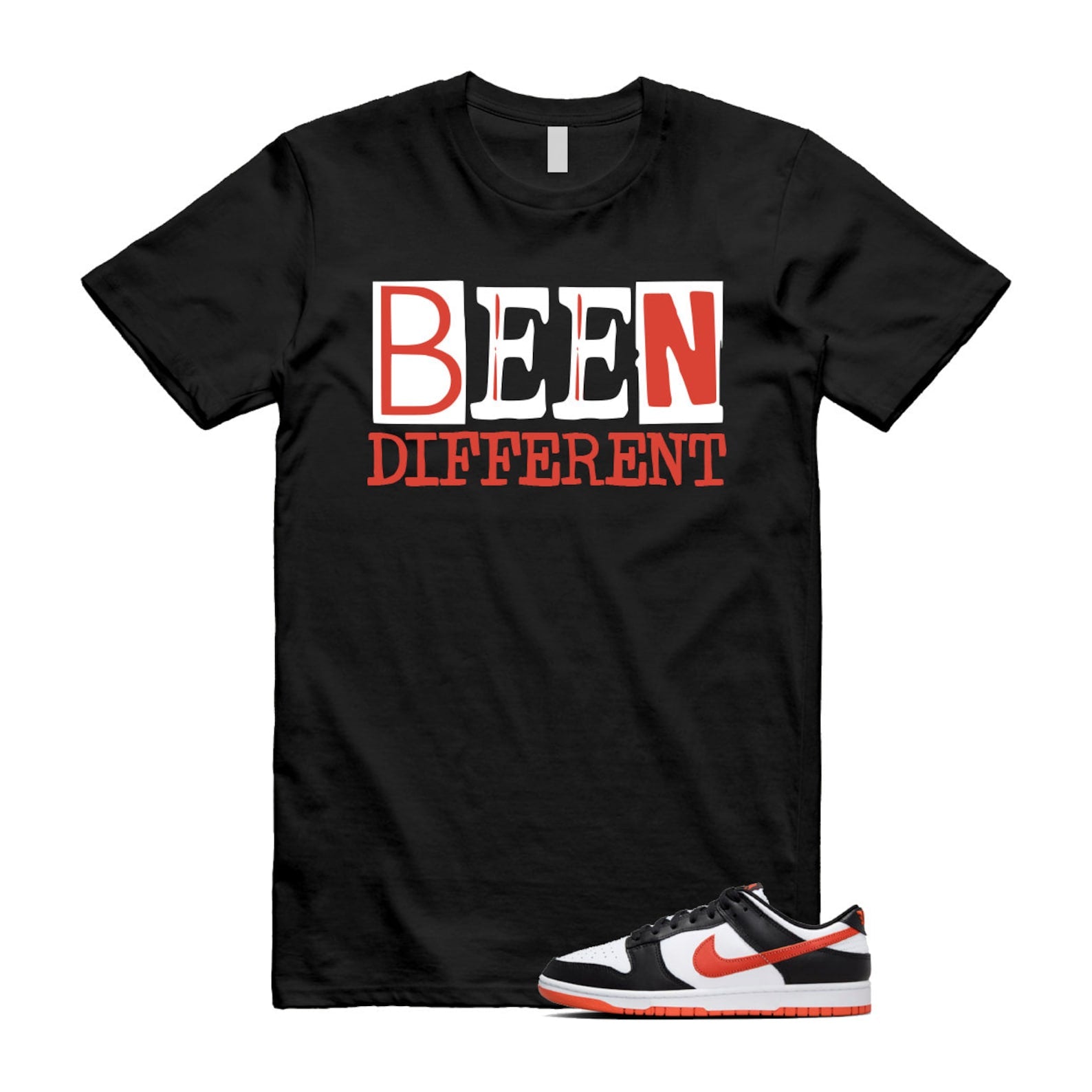 Dunk Dragon Red Black White Low Retro T Shirt Match BEEN , DV0833-108 T-Shirt, Sneaker Match Tee