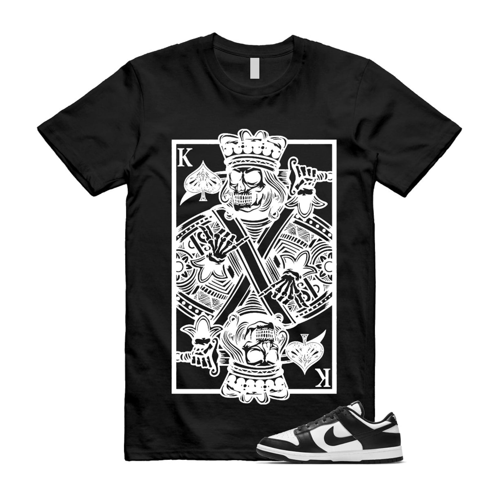 Dunk Panda White Black Low Retro Classic Traditional T Shirt Match KC , DD1503-101 T-Shirt, Sneaker Match Tee