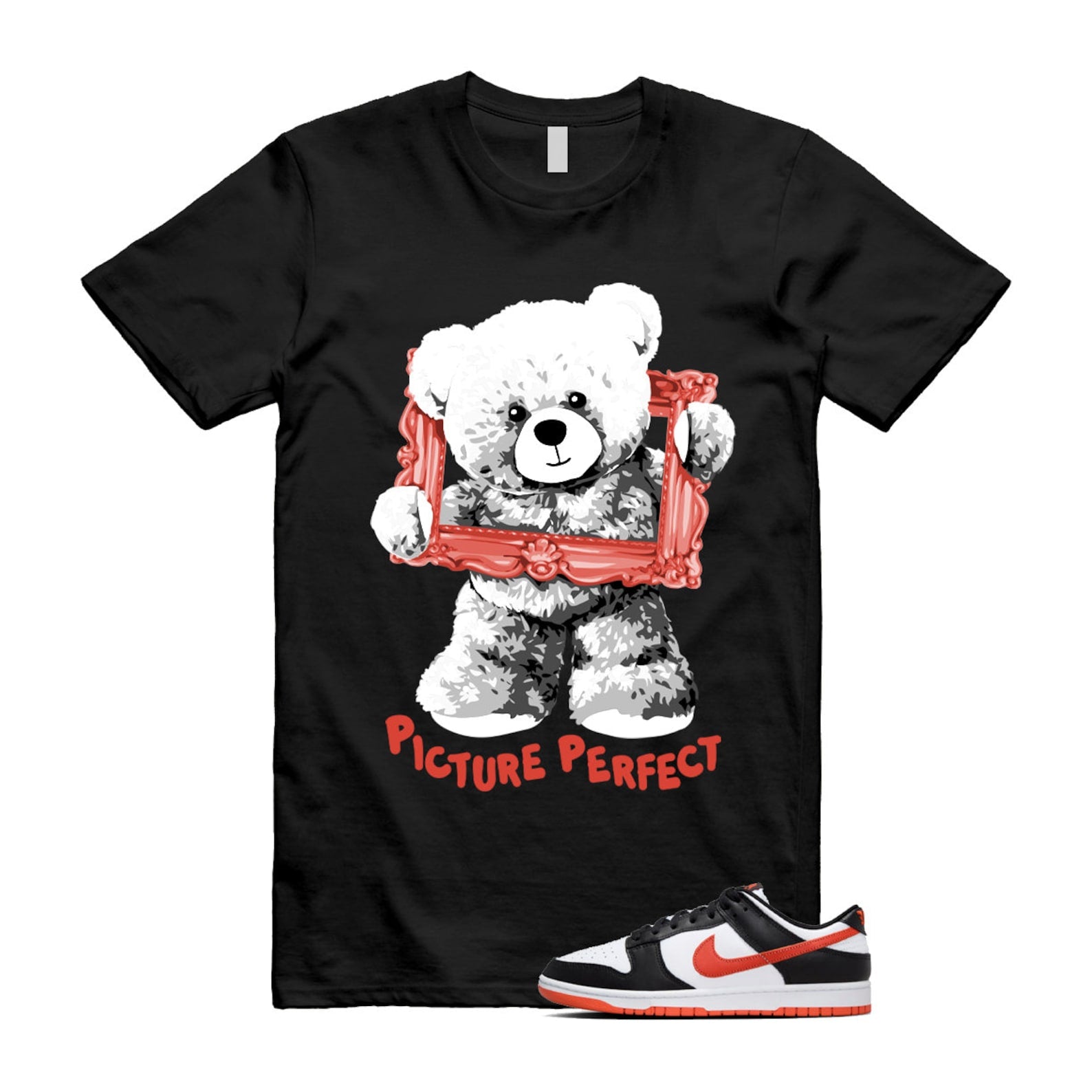Dunk Dragon Red Black White Low Retro T Shirt Match PIC , DV0833-108 T-Shirt, Sneaker Match Tee
