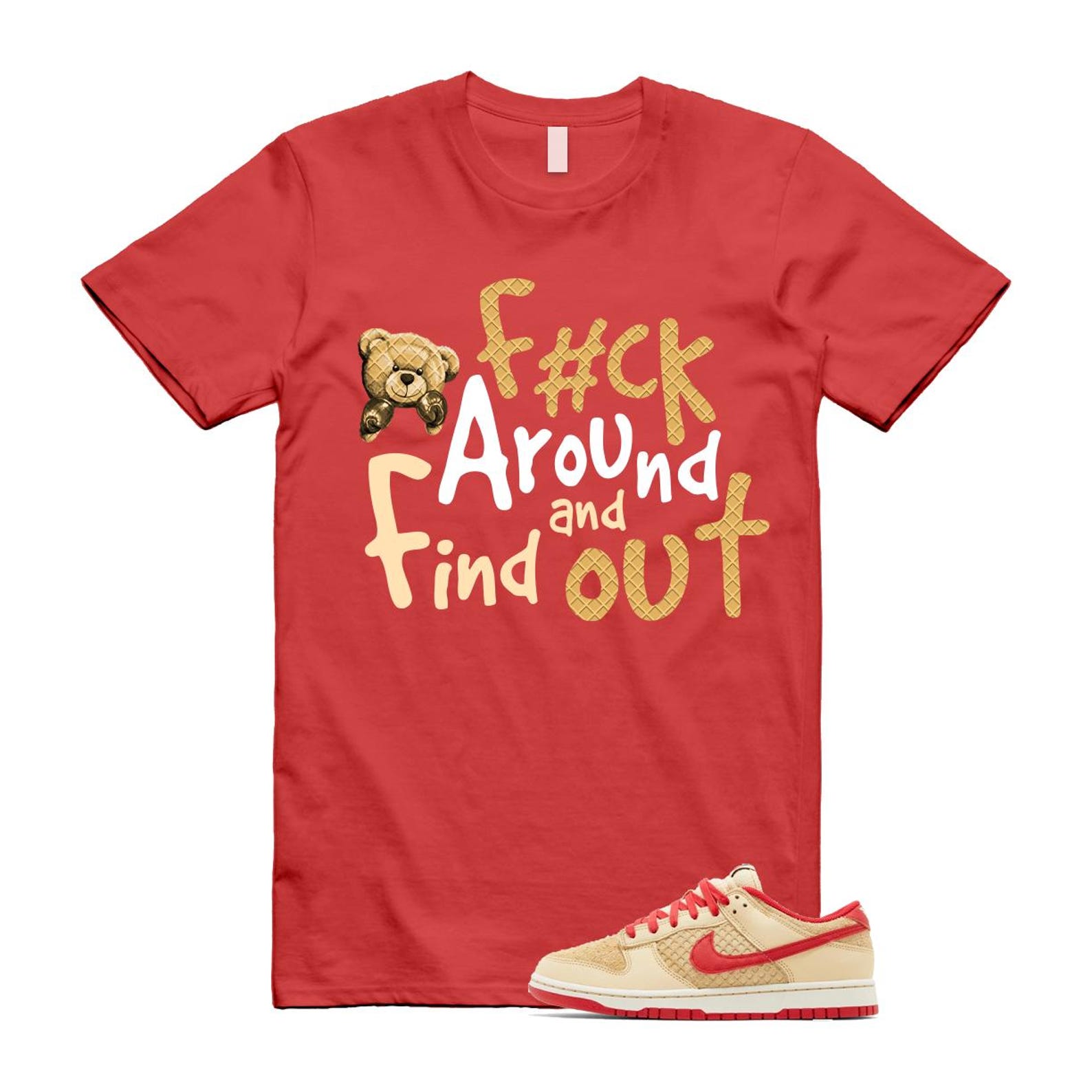 Dunk Strawberry Waffle Pale Vanilla University Red Sail Wheat Low Retro SE T Shirt Match FCK  ,HJ9100-294 T-Shirt, Sneaker Match Tee