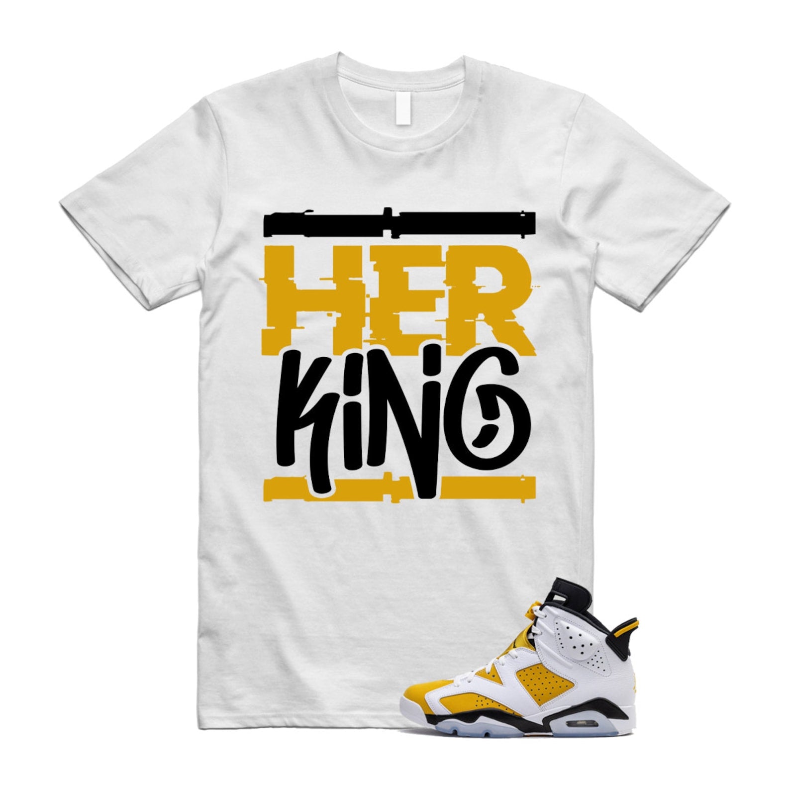 Yellow Ochre 6 Black White T Shirt Match HK  ,CT8529-170 T-Shirt, Sneaker Match Tee