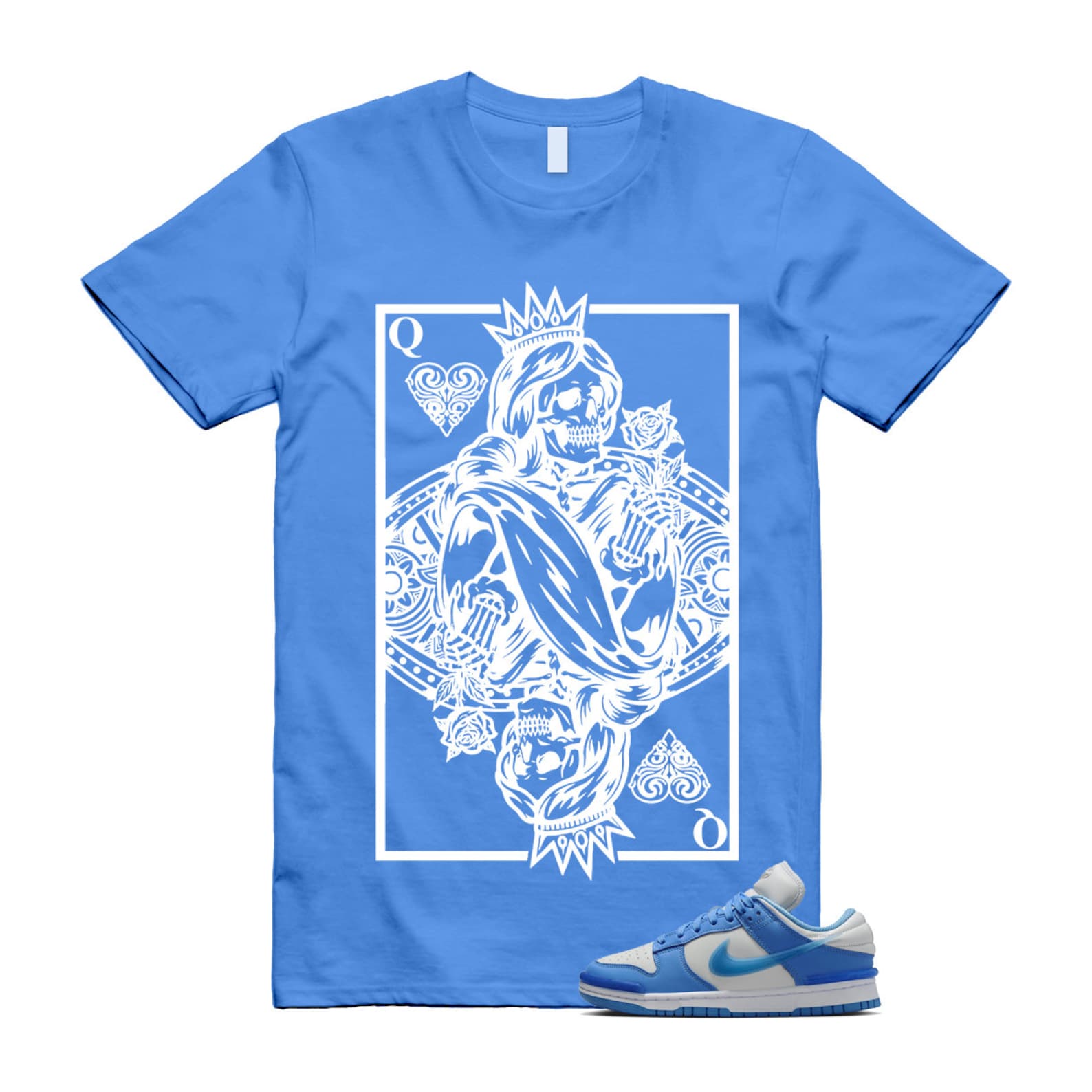 Dunk Twist University Blue UNC Photon Dust White Low T Shirt Match QC , DZ2794-002 T-Shirt, Sneaker Match Tee