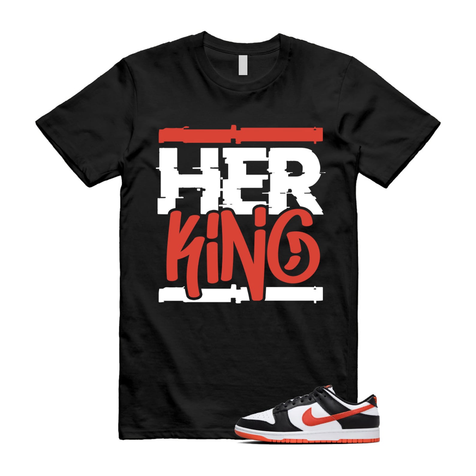 Dunk Dragon Red Black White Low Retro T Shirt Match HK , DV0833-108 T-Shirt, Sneaker Match Tee
