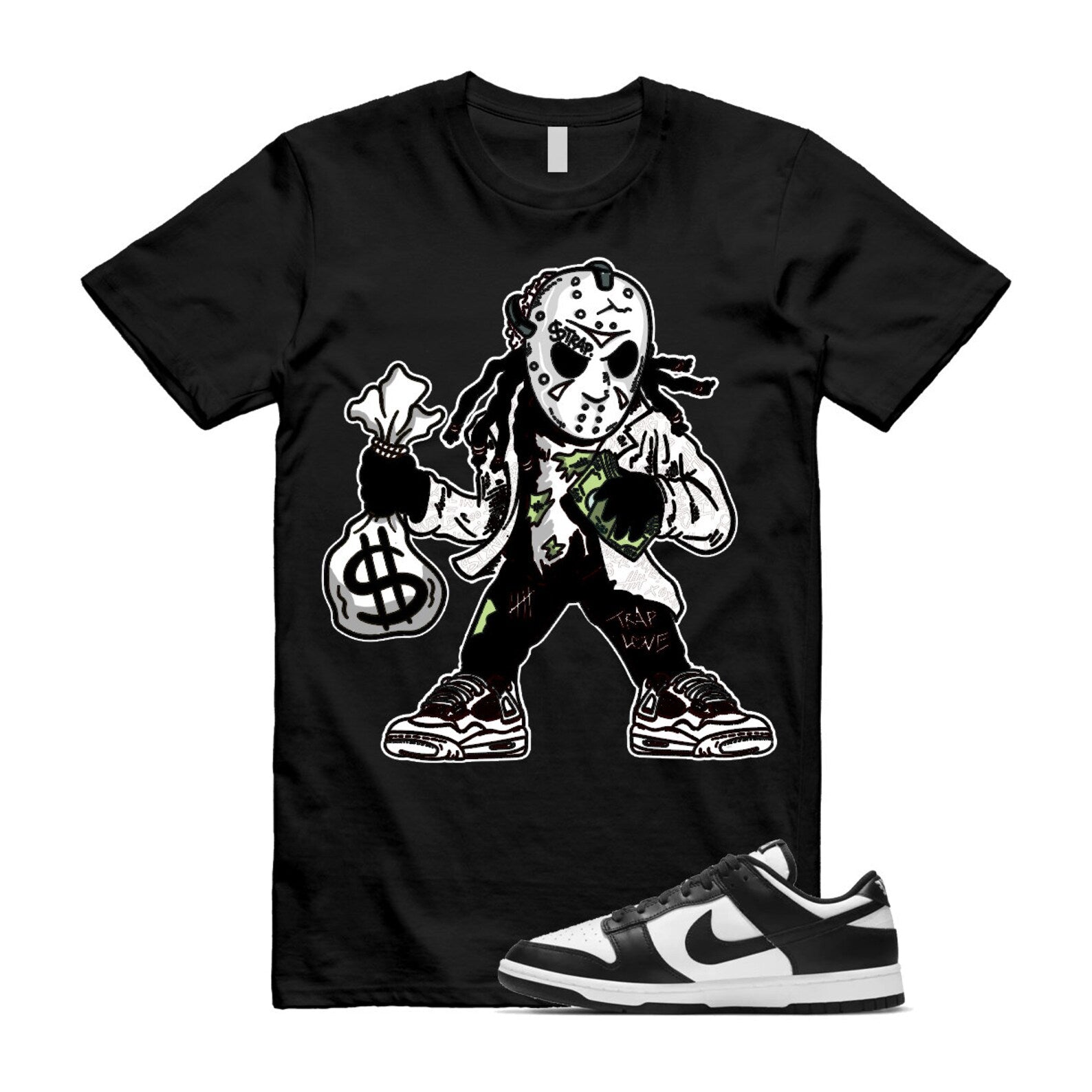 Dunk Panda White Black Low Retro Classic Traditional T Shirt Match JASON , DD1503-101 T-Shirt, Sneaker Match Tee