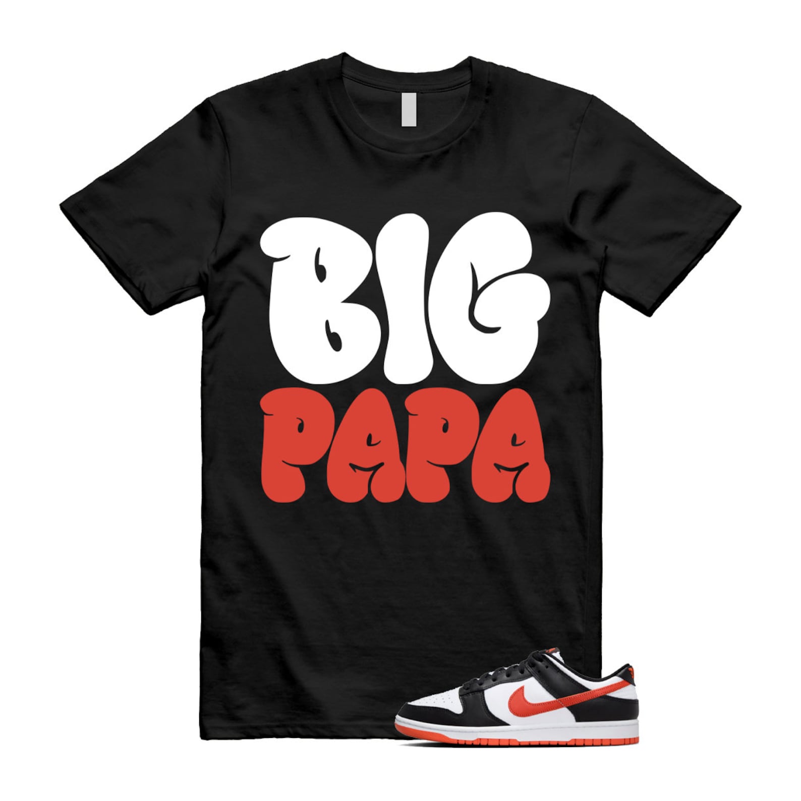 Dunk Dragon Red Black White Low Retro T Shirt Match PAPA , DV0833-108 T-Shirt, Sneaker Match Tee