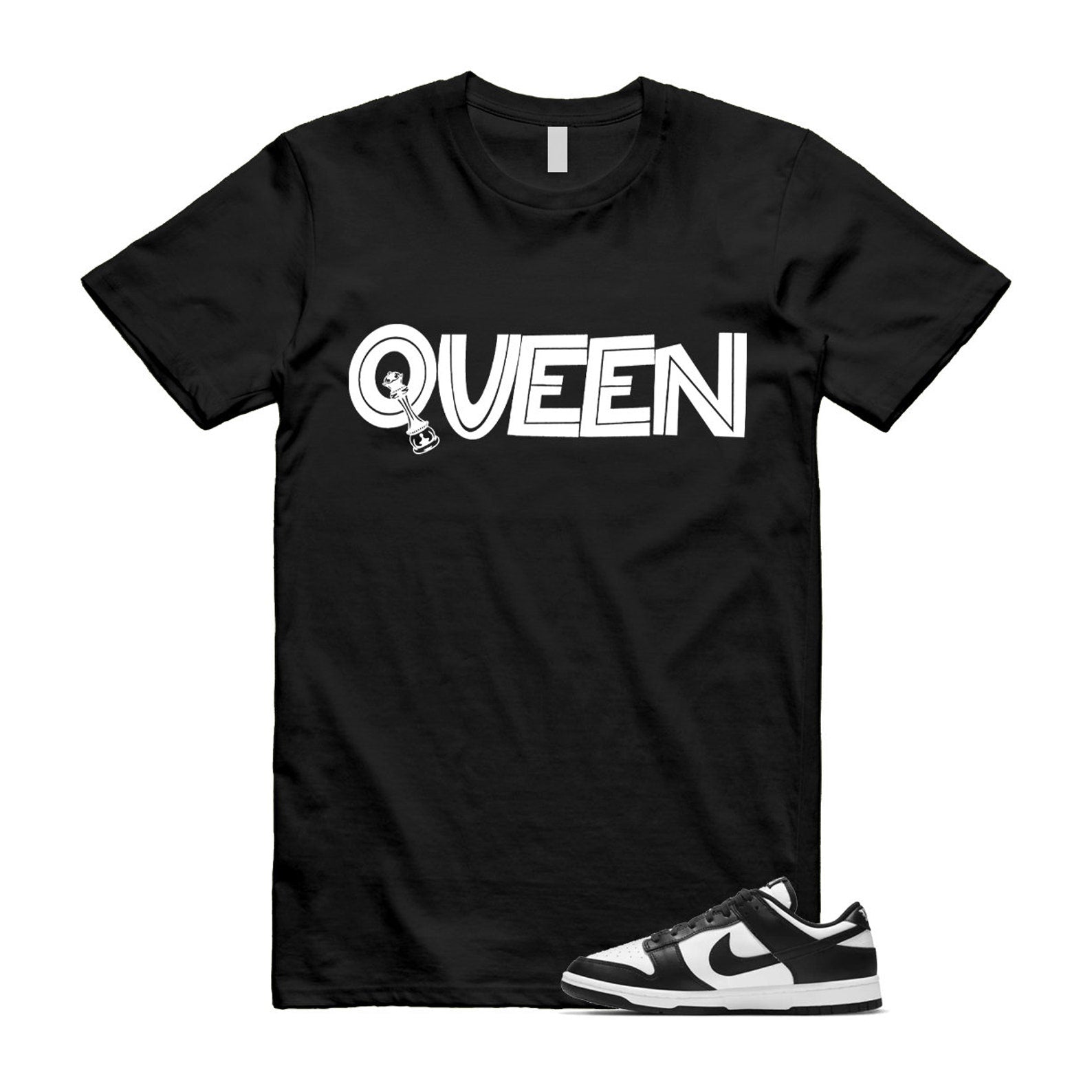 Dunk Panda White Black Low Retro Classic Traditional T Shirt Match QUEEN , DD1503-101 T-Shirt, Sneaker Match Tee