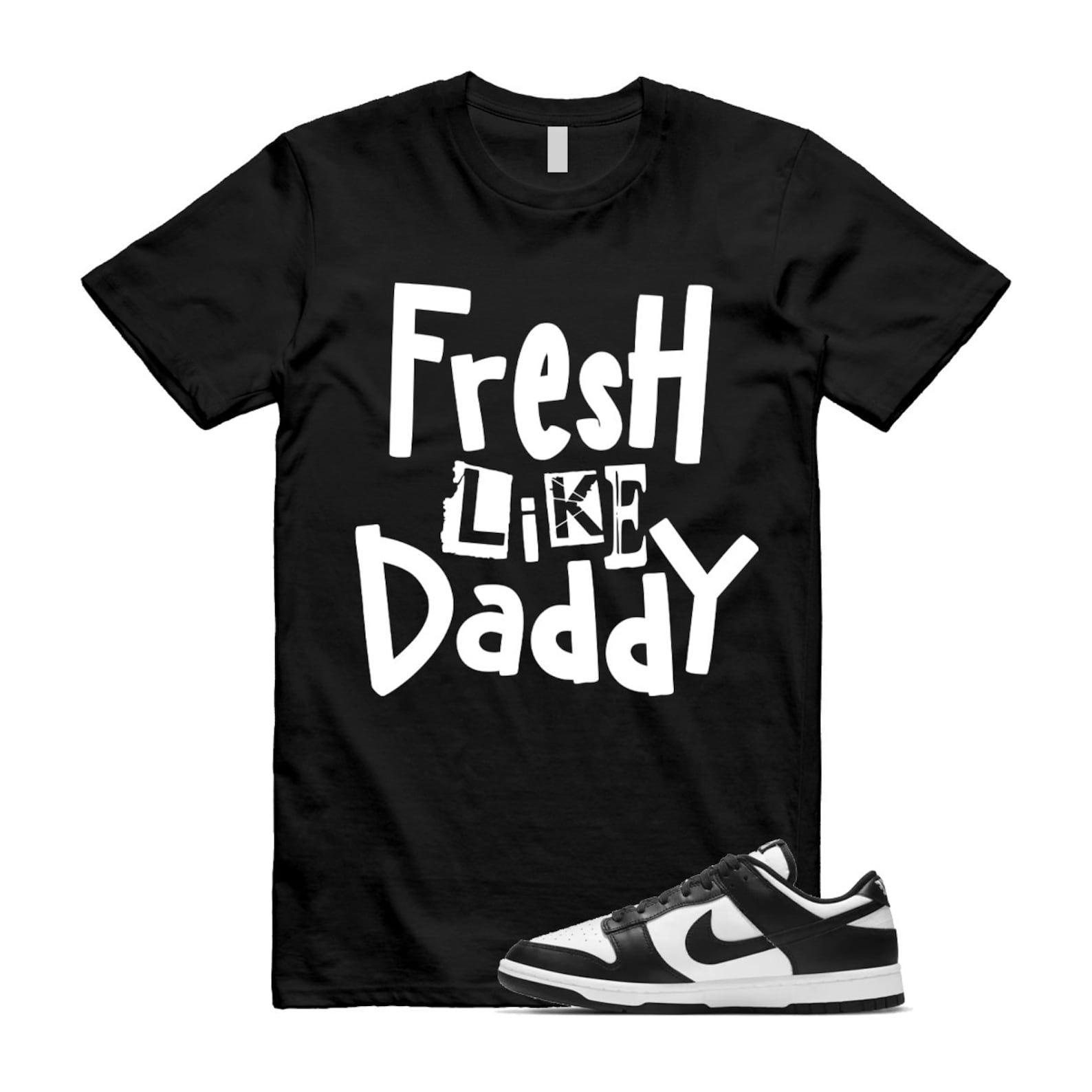 Dunk Panda White Black Low Retro Classic Traditional T Shirt Match DADDY , DD1503-101 T-Shirt, Sneaker Match Tee