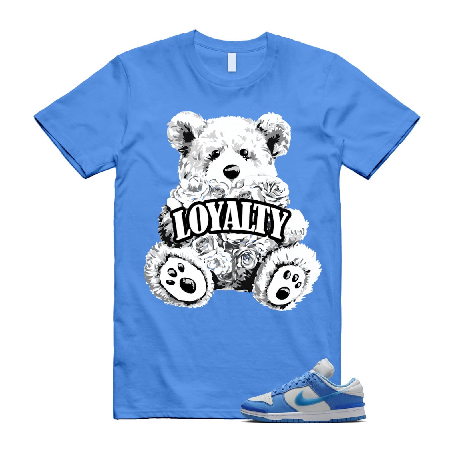 Dunk Twist University Blue UNC Photon Dust White Low T Shirt Match LYLTY , DZ2794-002 T-Shirt, Sneaker Match Tee