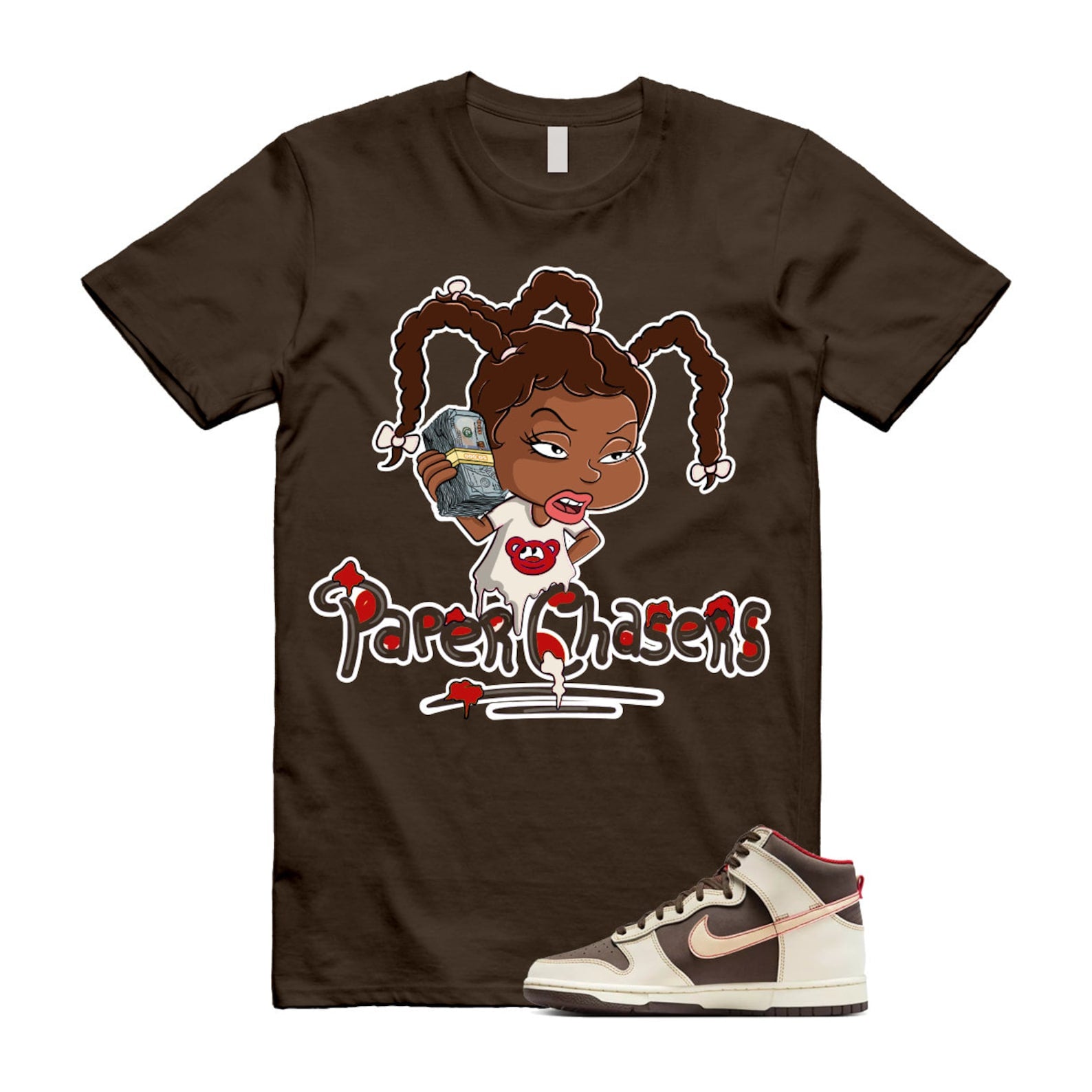Dunk Baroque Brown Sesame Coconut Milk Mystic Red High T Shirt Match PC ,DB2179-200 T-Shirt, Sneaker Match Tee