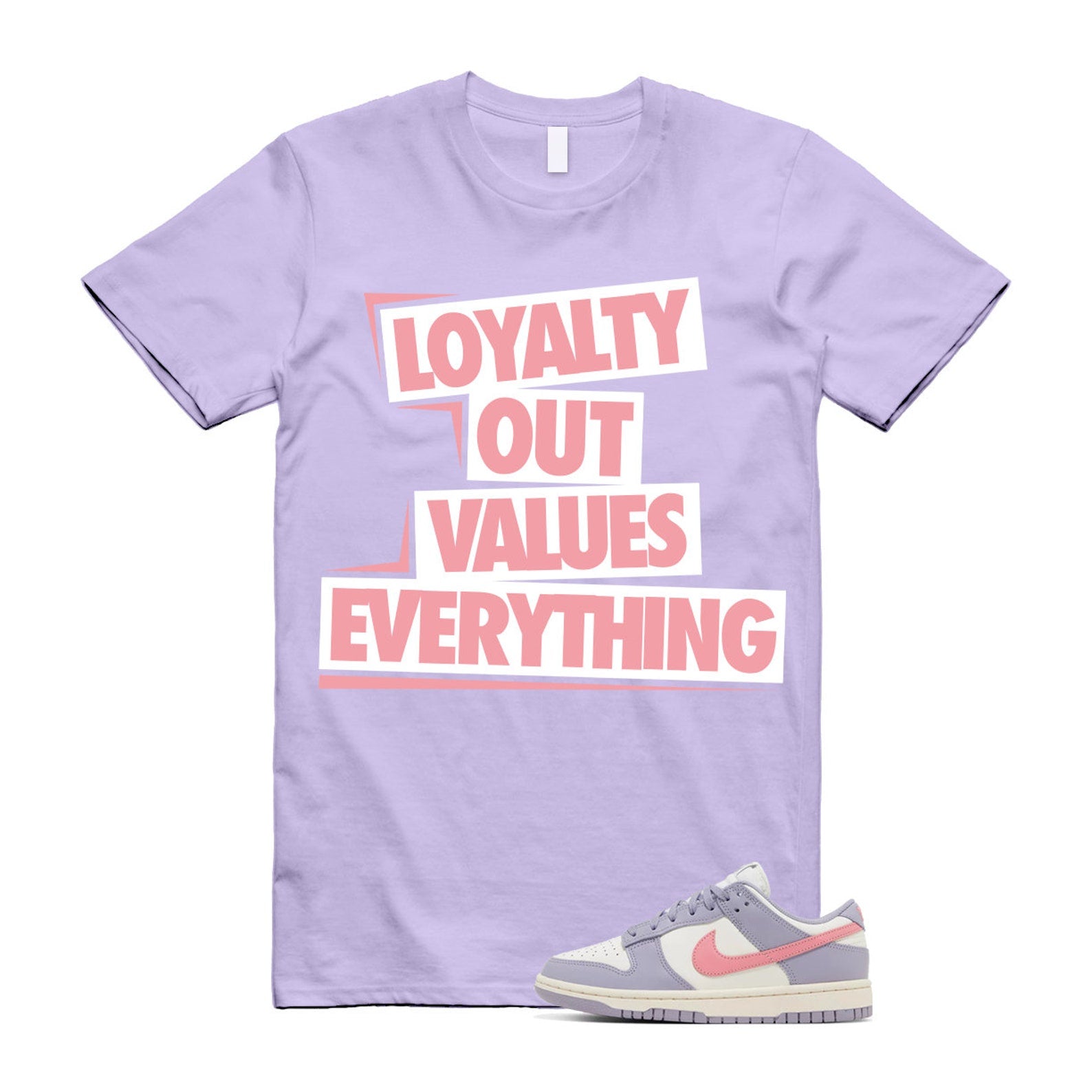 LOVE T Shirt to match N Dunk Low Indigo Haze WMNS Coral Chalk Sail Purple Lavender Pink White  ,DD1503-500 T-Shirt, Sneaker Match Tee