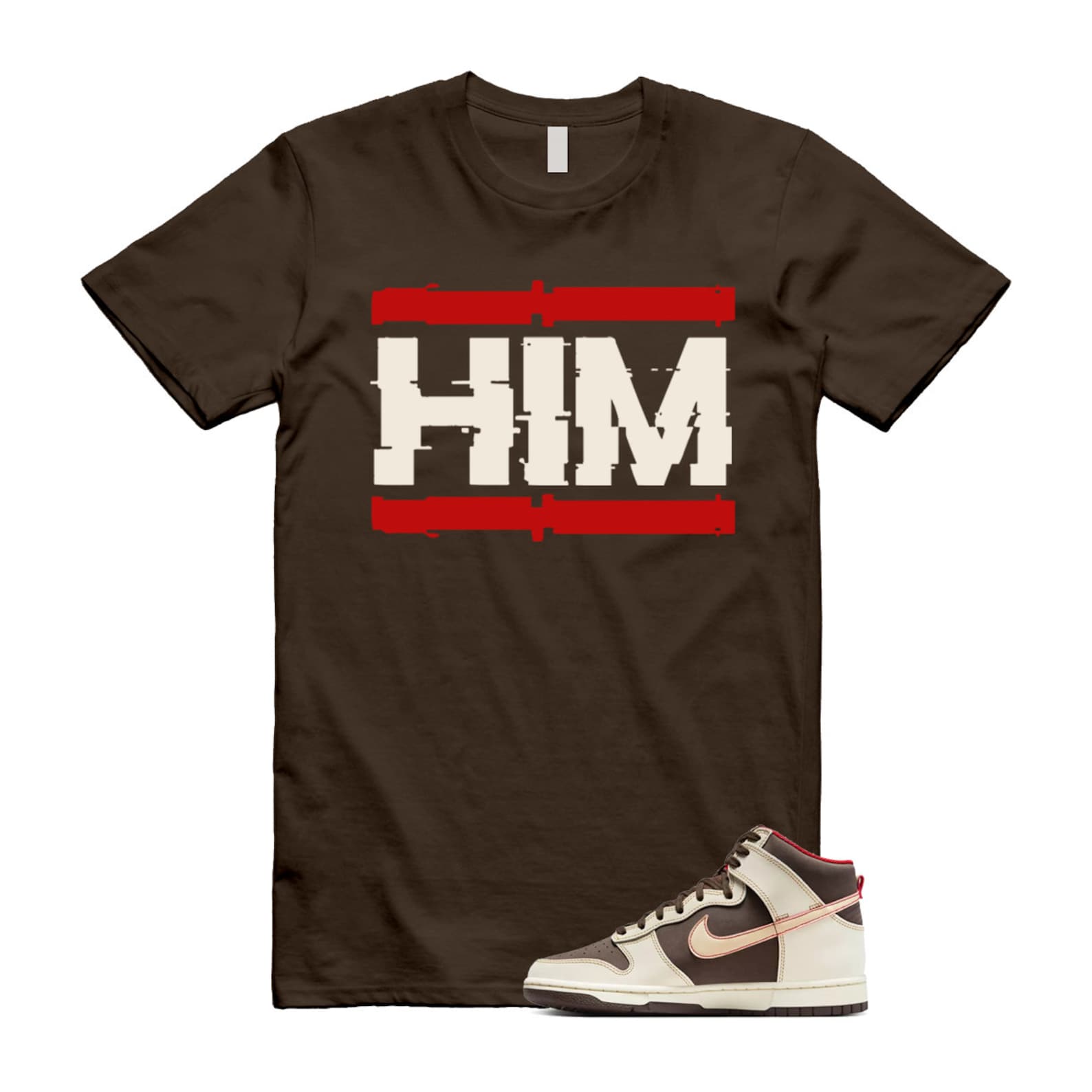 Dunk Baroque Brown Sesame Coconut Milk Mystic Red High T Shirt Match HIM ,DB2179-200 T-Shirt, Sneaker Match Tee
