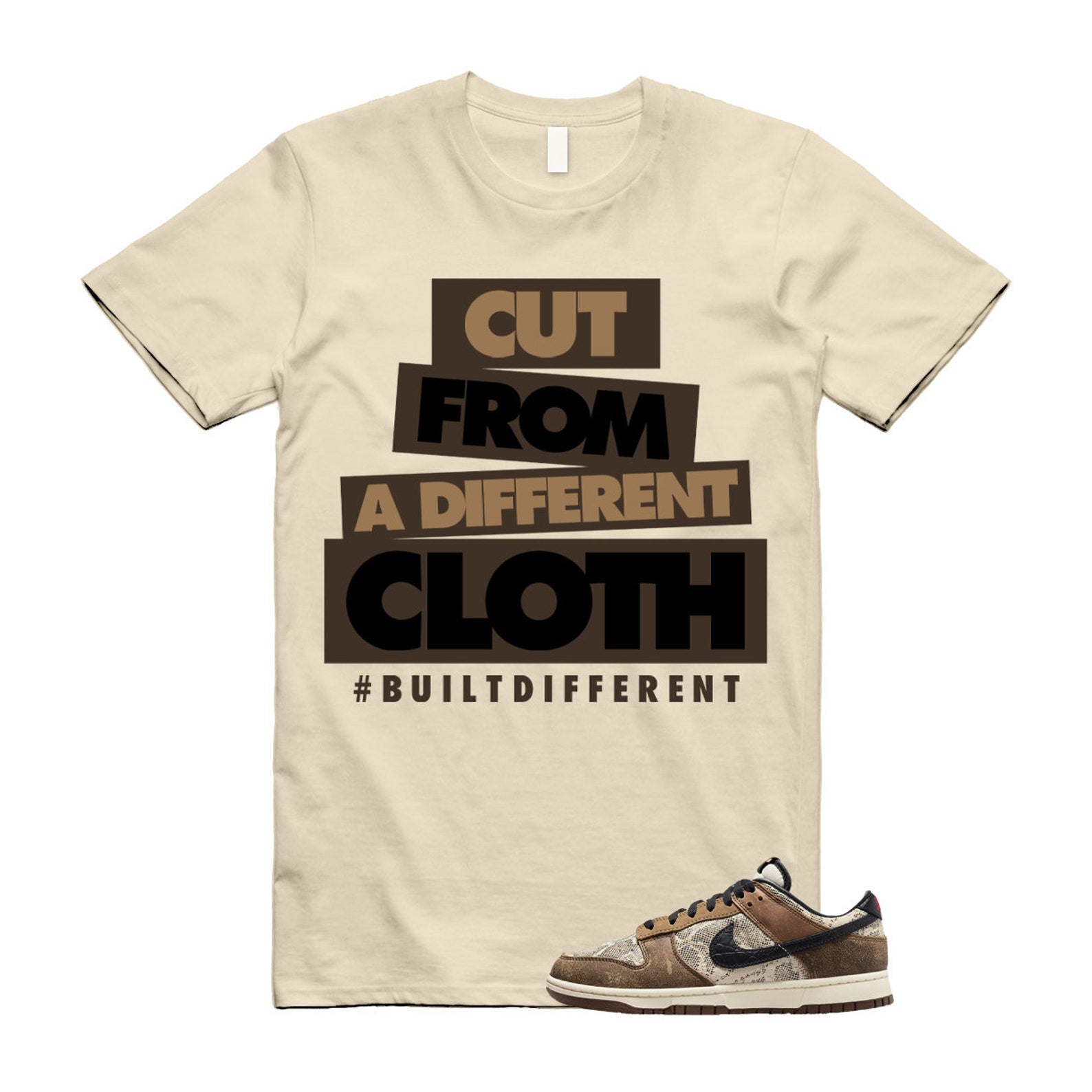 Dunk CO.JP 2023 Natural Black Ale Brown Pecan Dark Driftwood University Red Low T Shirt Match CLOTH  ,FJ5434-120 T-Shirt, Sneaker Match Tee