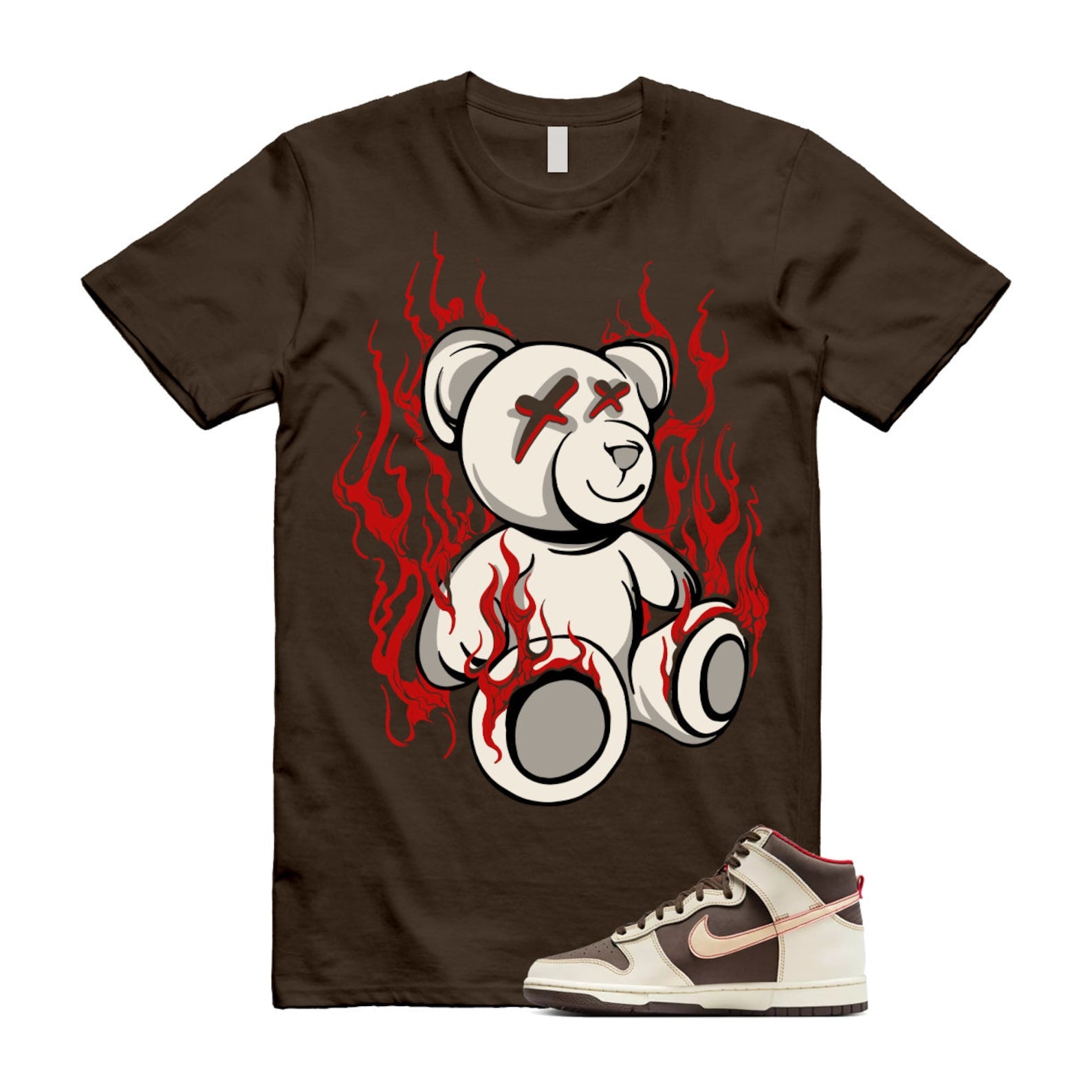 Dunk Baroque Brown Sesame Coconut Milk Mystic Red High T Shirt Match LIT ,DB2179-200 T-Shirt, Sneaker Match Tee