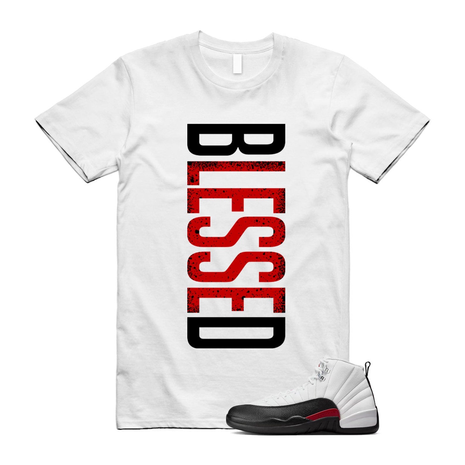 12 Taxi Flip White Gym Red Black T Shirt Match VERTBLS ,153265-162 T-Shirt, Sneaker Match Tee