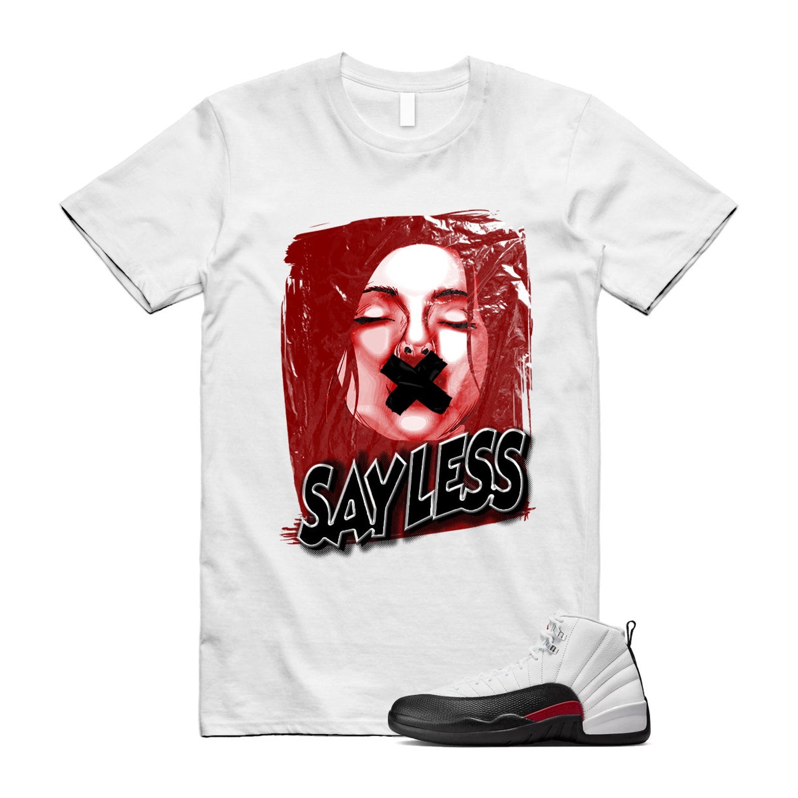 12 Taxi Flip White Gym Red Black T Shirt Match SL ,153265-162 T-Shirt, Sneaker Match Tee