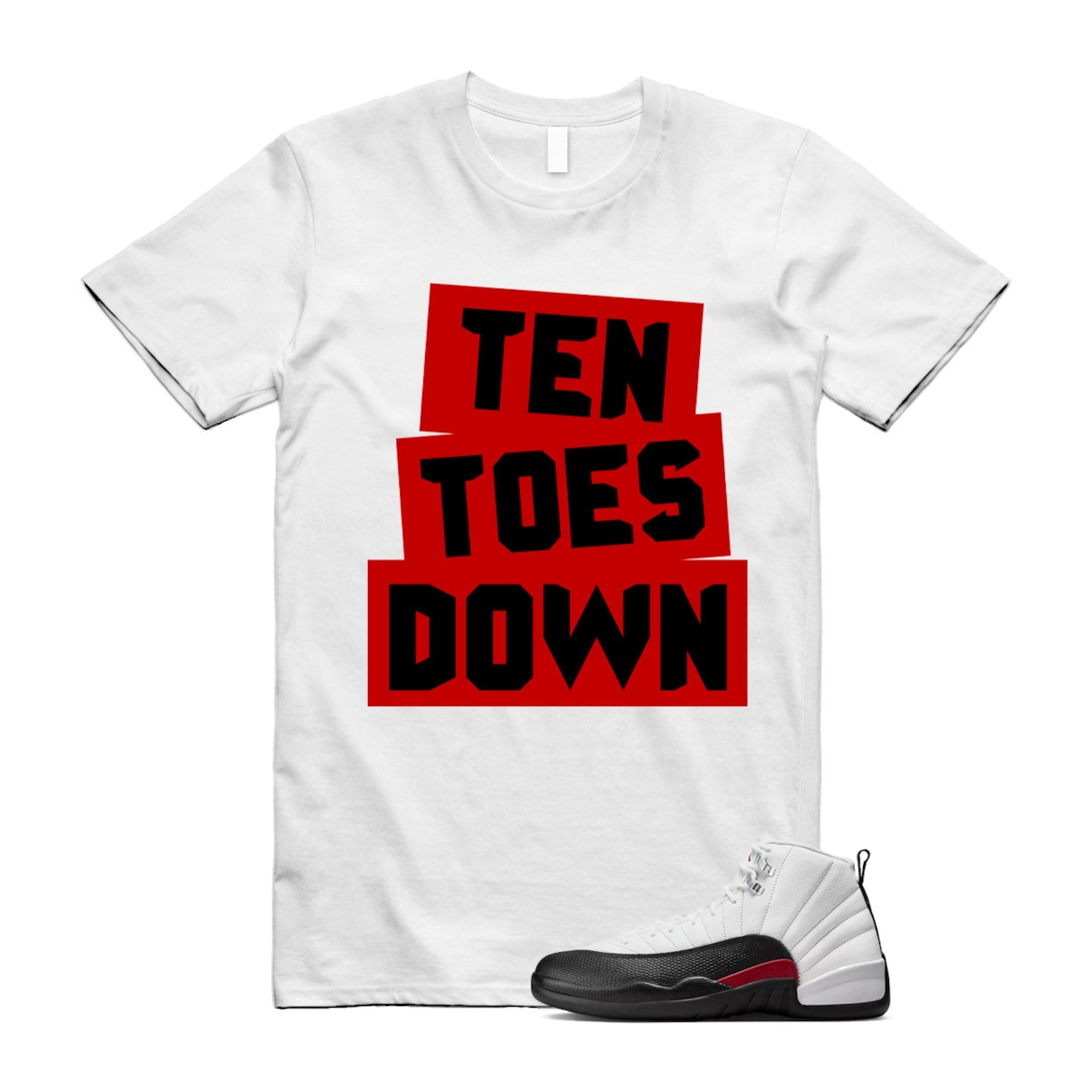 12 Taxi Flip White Gym Red Black T Shirt Match TTD ,153265-162 T-Shirt, Sneaker Match Tee