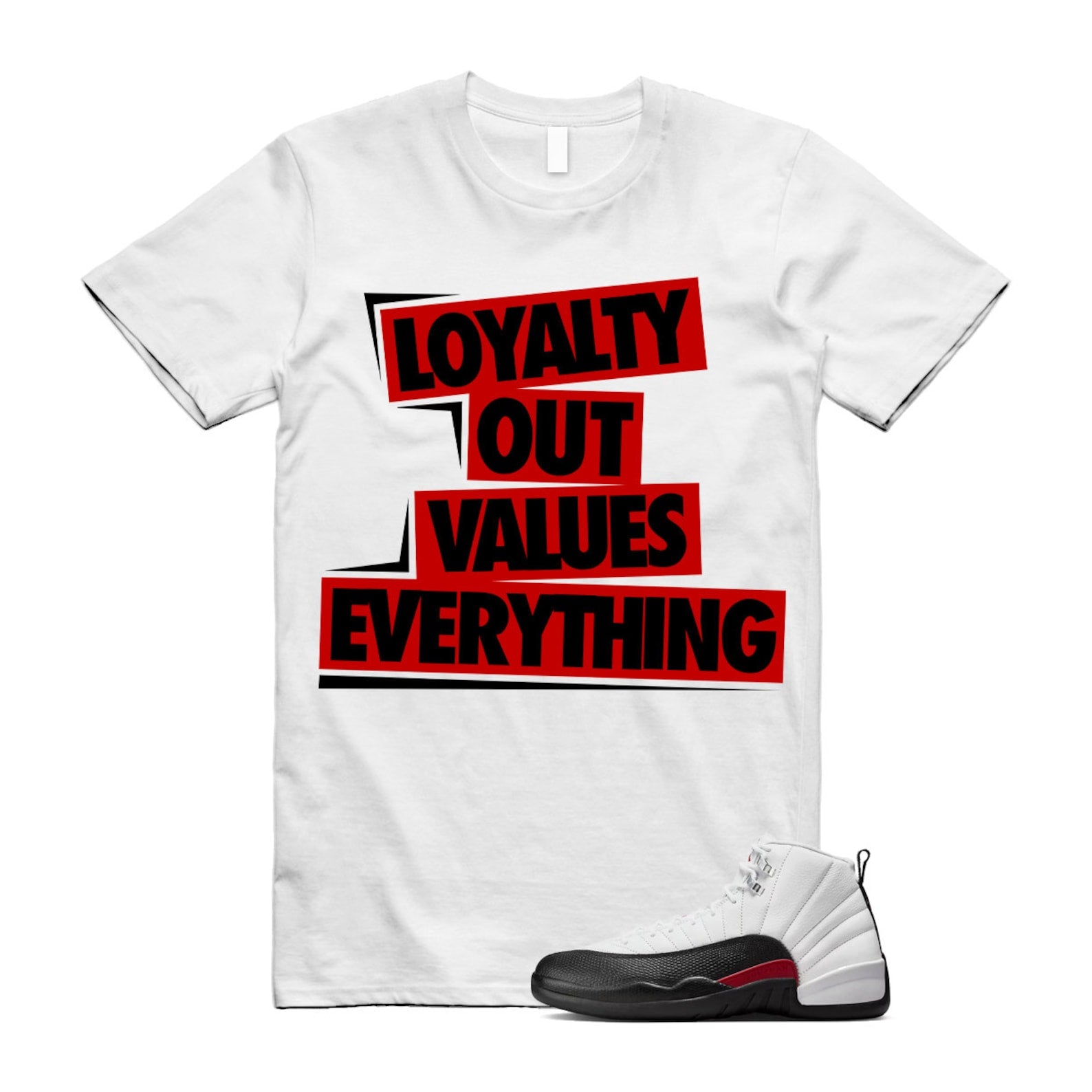 12 Taxi Flip White Gym Red Black T Shirt Match LOVE ,153265-162 T-Shirt, Sneaker Match Tee