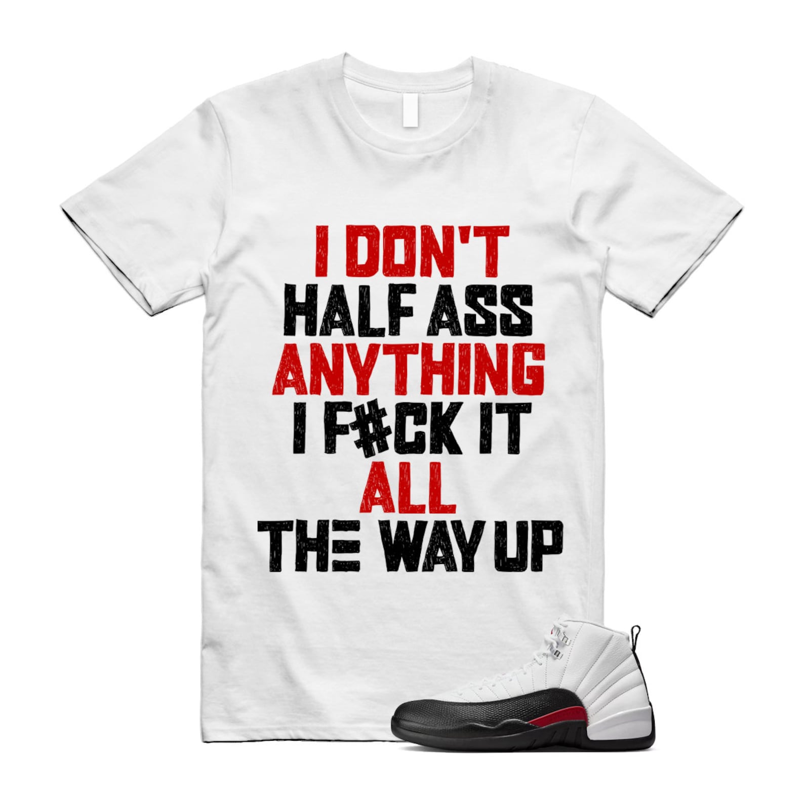 12 Taxi Flip White Gym Red Black T Shirt Match HALF ,153265-162 T-Shirt, Sneaker Match Tee