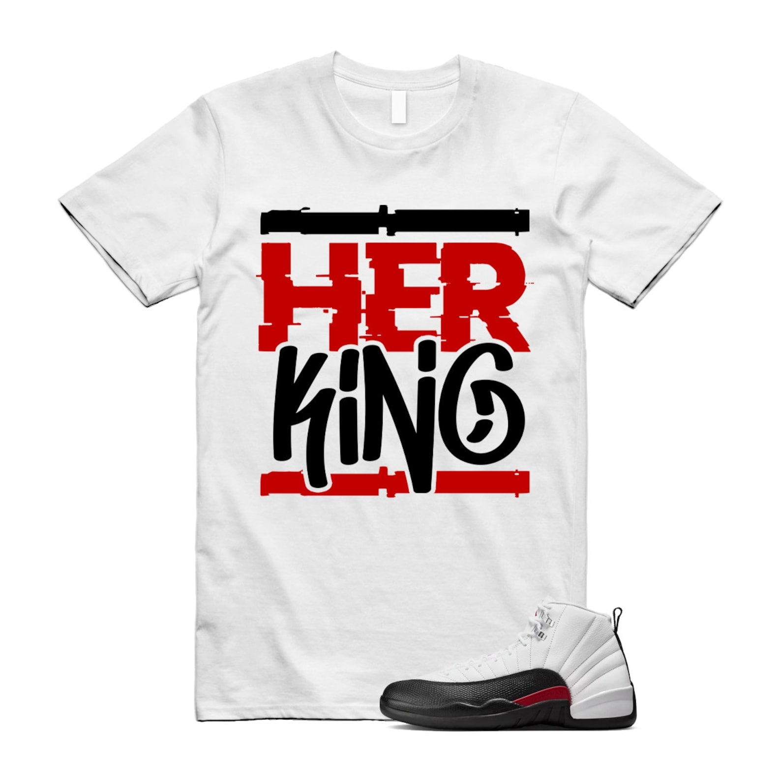 12 Taxi Flip White Gym Red Black T Shirt Match HK ,153265-162 T-Shirt, Sneaker Match Tee