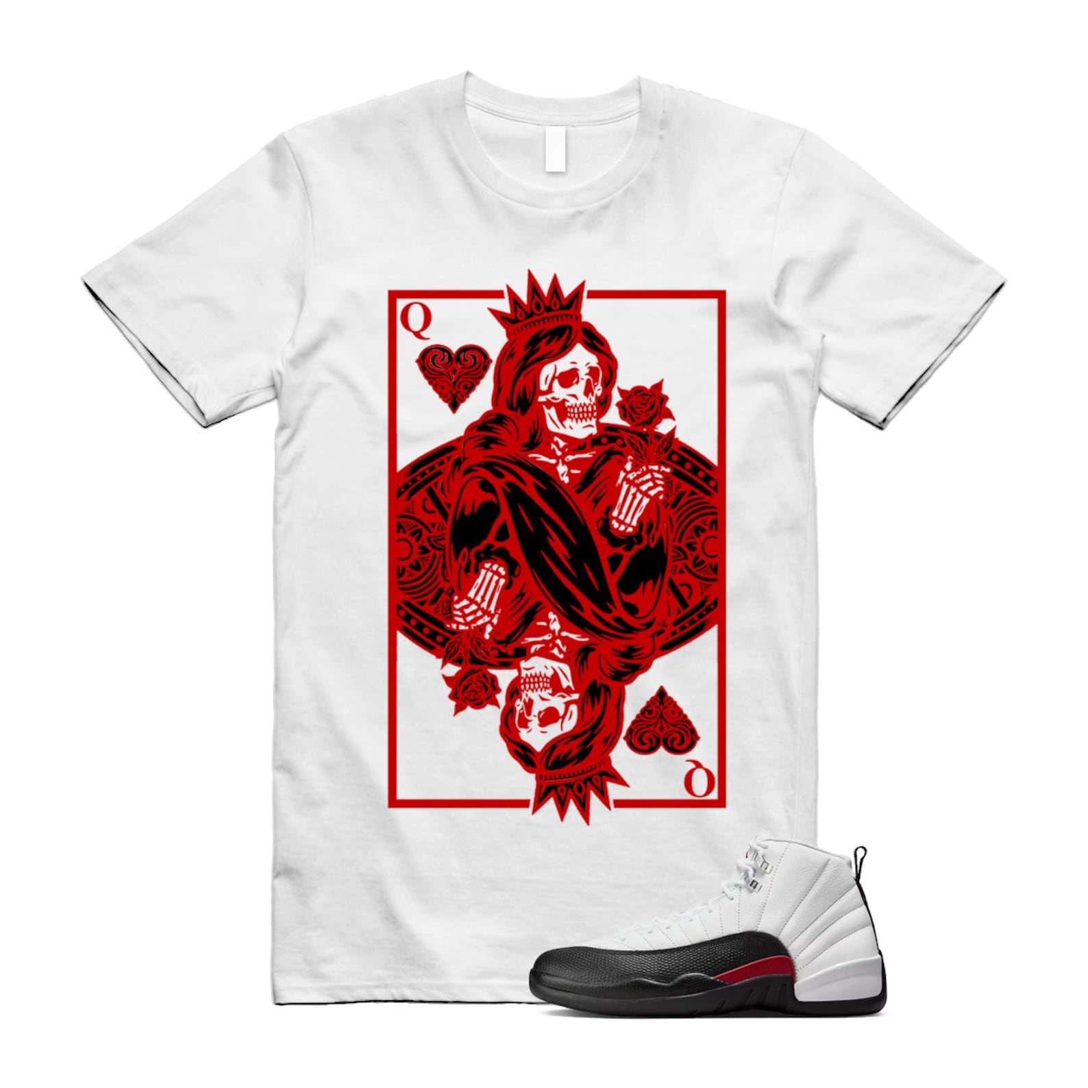 12 Taxi Flip White Gym Red Black T Shirt Match QC ,153265-162 T-Shirt, Sneaker Match Tee