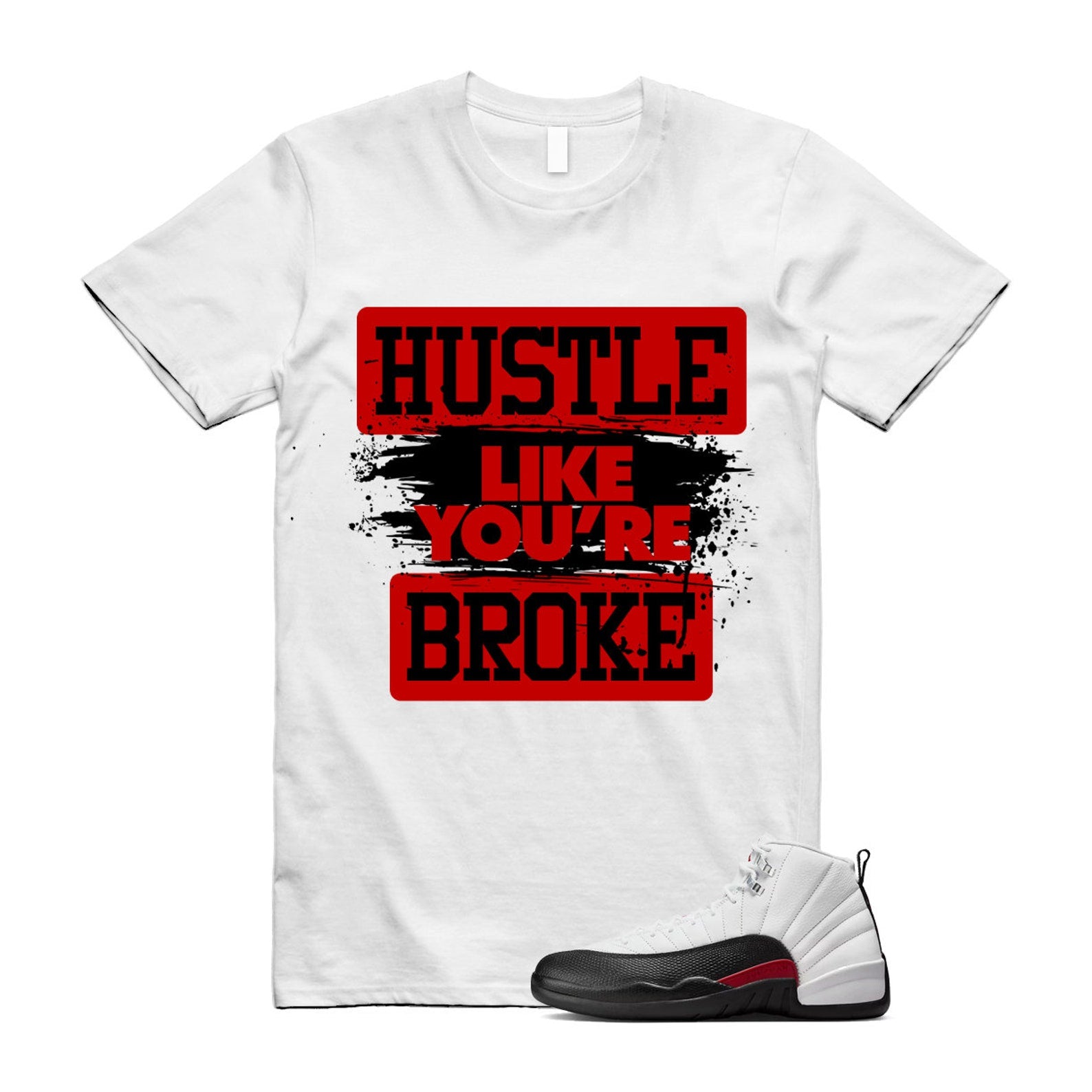 12 Taxi Flip White Gym Red Black T Shirt Match HLYB ,153265-162 T-Shirt, Sneaker Match Tee