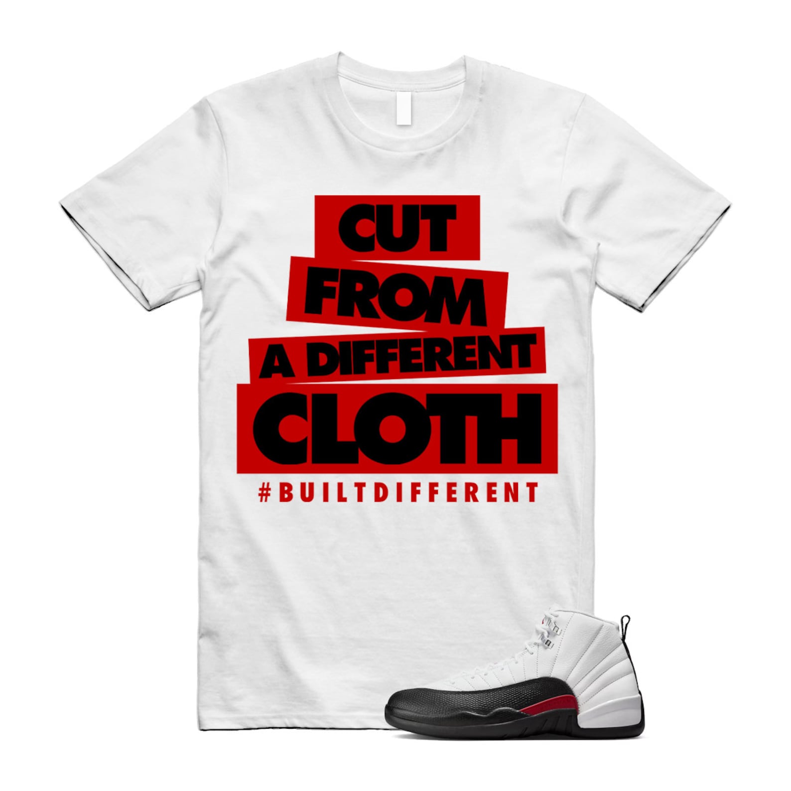 12 Taxi Flip White Gym Red Black T Shirt Match CLOTH ,153265-162 T-Shirt, Sneaker Match Tee