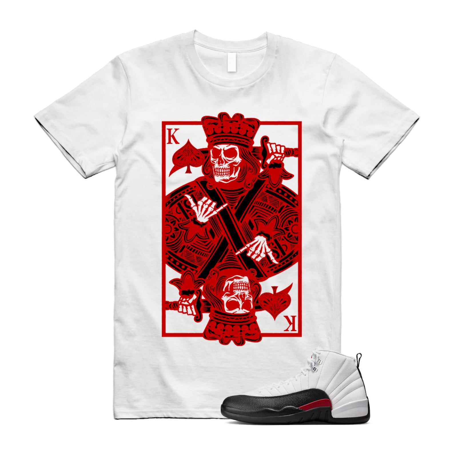 12 Taxi Flip White Gym Red Black T Shirt Match KC ,153265-162 T-Shirt, Sneaker Match Tee