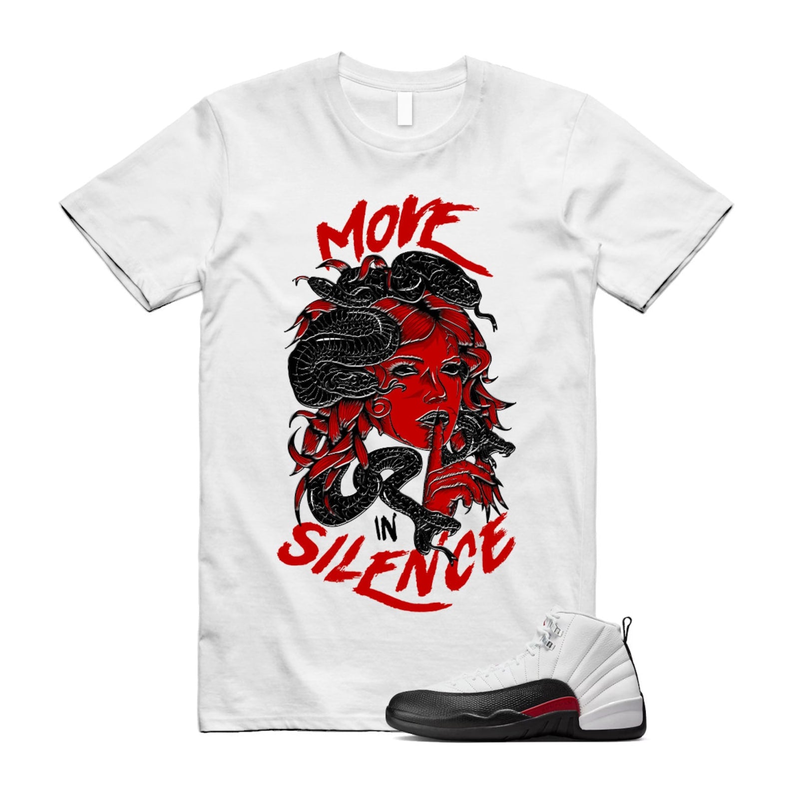 12 Taxi Flip White Gym Red Black T Shirt Match MIS ,153265-162 T-Shirt, Sneaker Match Tee