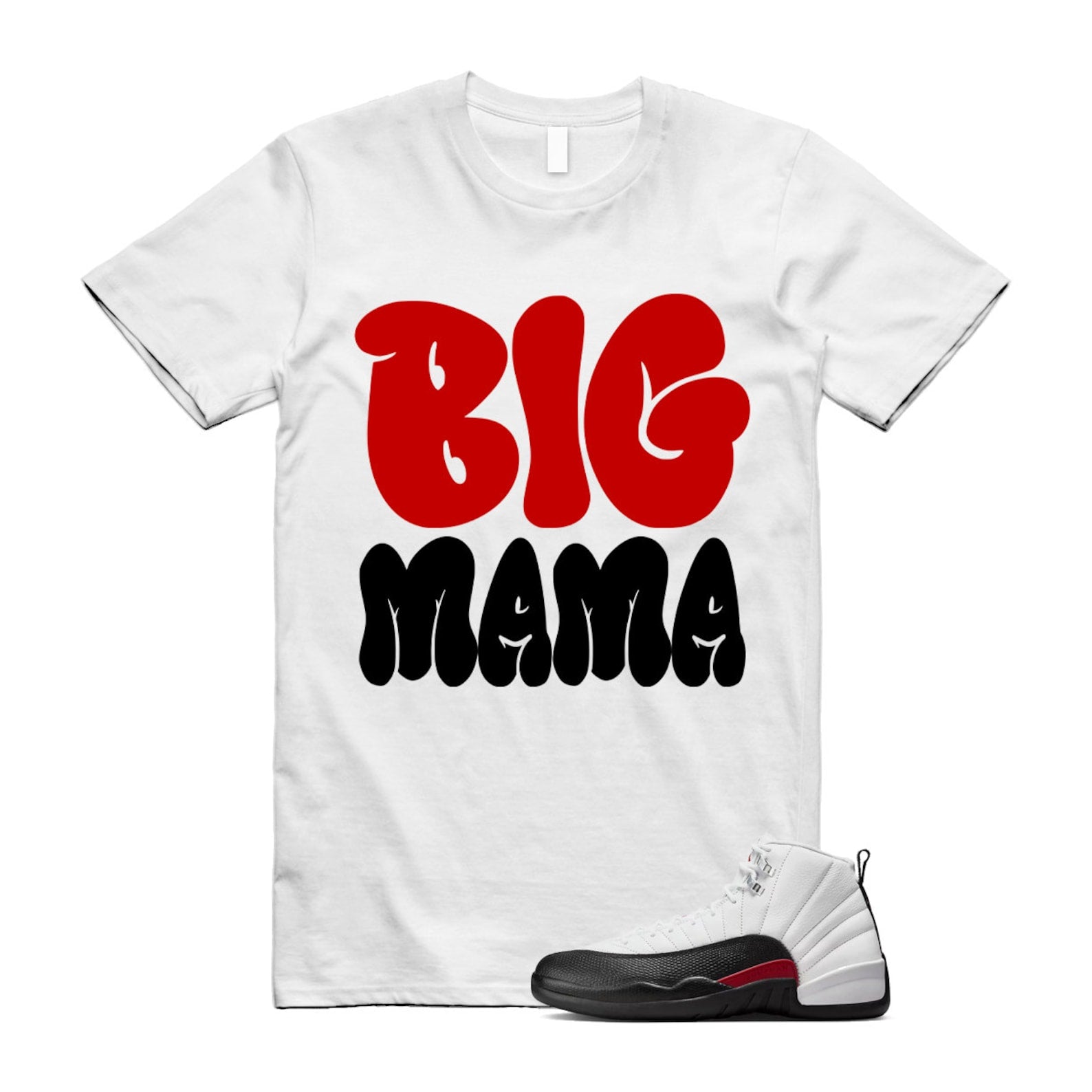 12 Taxi Flip White Gym Red Black T Shirt Match MAMA ,153265-162 T-Shirt, Sneaker Match Tee