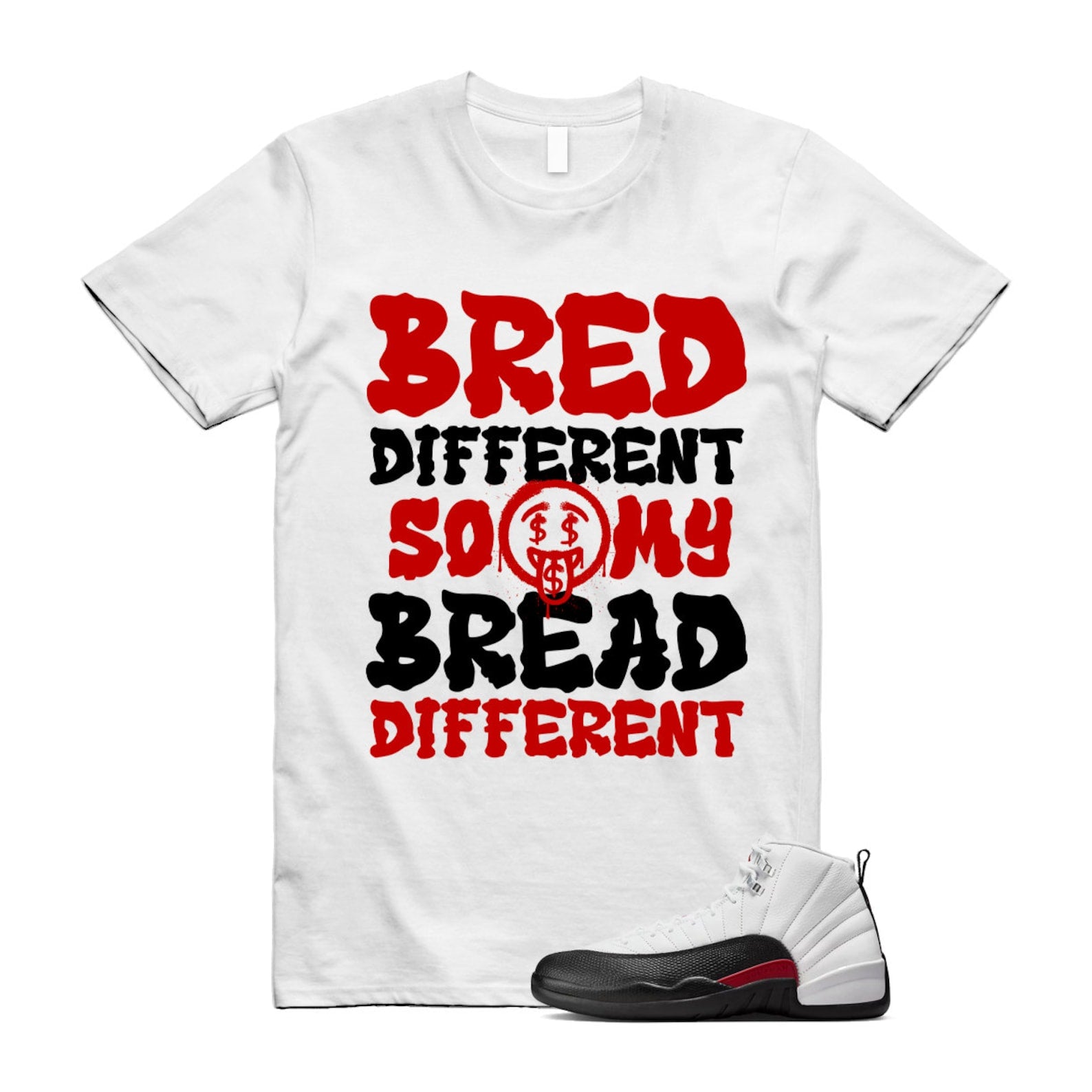 12 Taxi Flip White Gym Red Black T Shirt Match BDBD ,153265-162 T-Shirt, Sneaker Match Tee