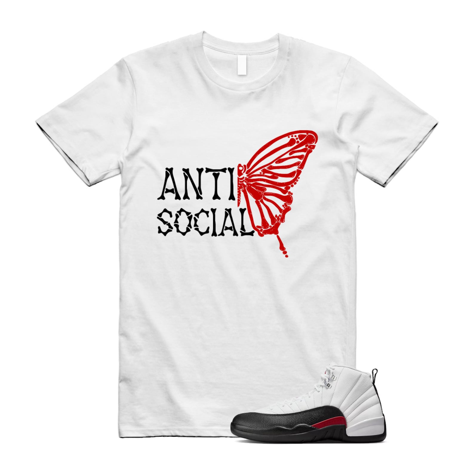 12 Taxi Flip White Gym Red Black T Shirt Match ASB ,153265-162 T-Shirt, Sneaker Match Tee