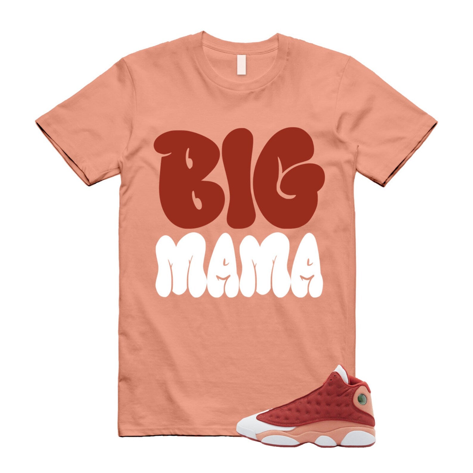 13 Dune Red Terra Blush White T Shirt Match MAMA ,DJ5982-601 T-Shirt, Sneaker Match Tee
