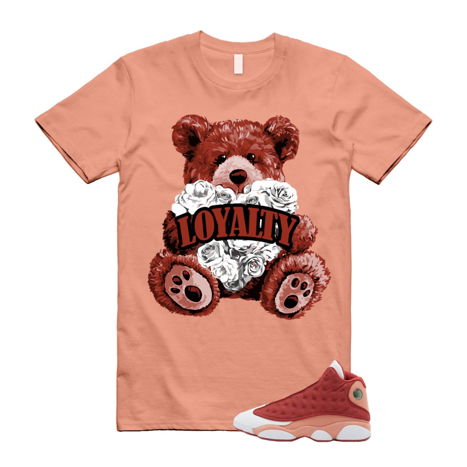 13 Dune Red Terra Blush White T Shirt Match LYLTY ,DJ5982-601 T-Shirt, Sneaker Match Tee