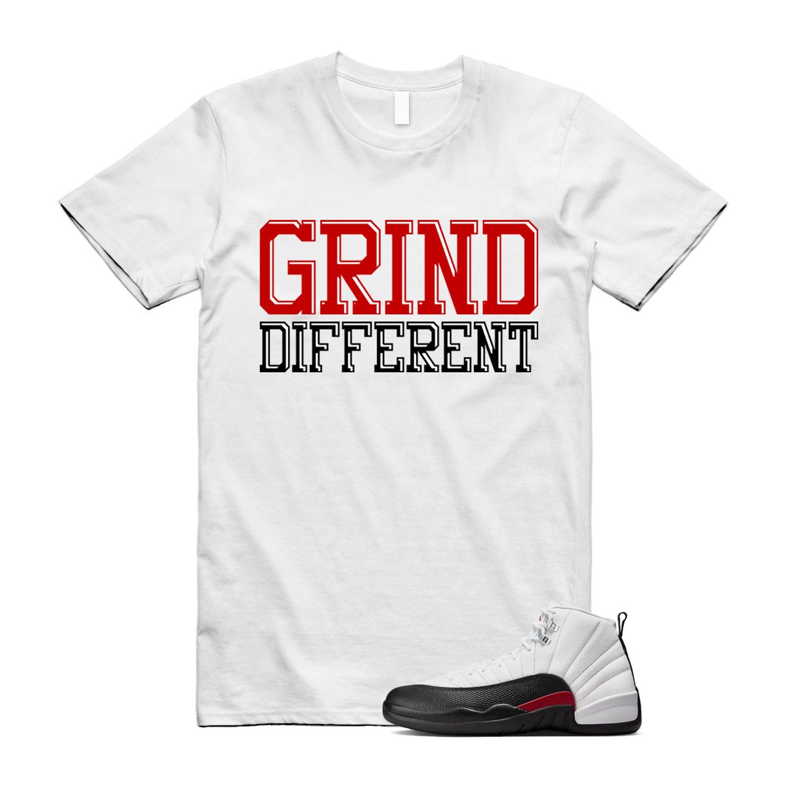 12 Taxi Flip White Gym Red Black T Shirt Match GRD ,153265-162 T-Shirt, Sneaker Match Tee