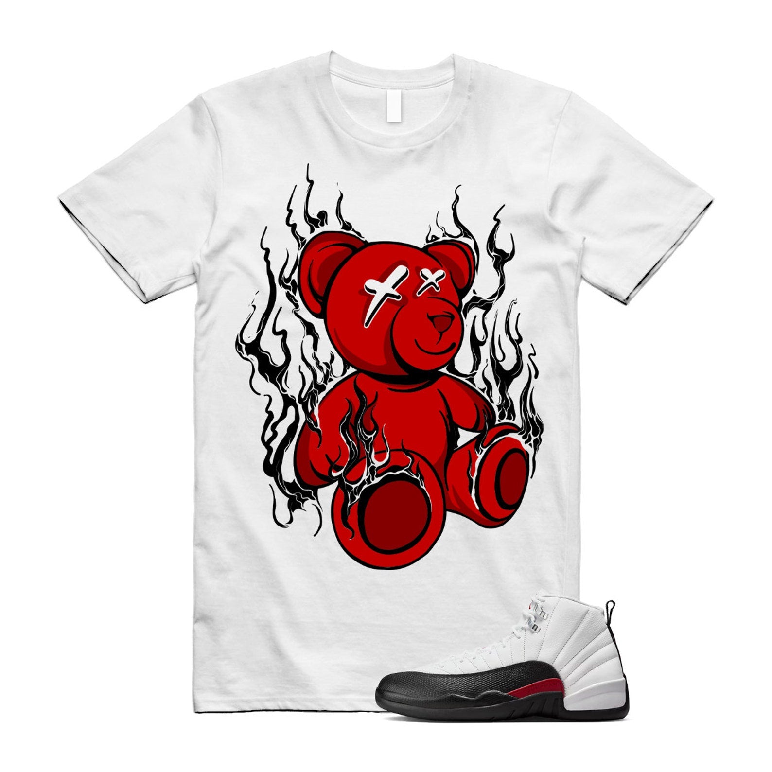 12 Taxi Flip White Gym Red Black T Shirt Match LIT ,153265-162 T-Shirt, Sneaker Match Tee