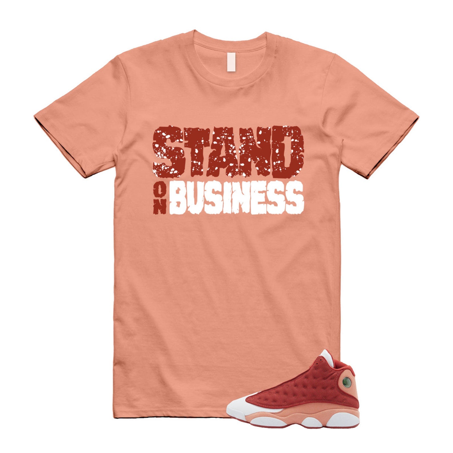 13 Dune Red Terra Blush White T Shirt Match Stand On Business ,DJ5982-601 T-Shirt, Sneaker Match Tee