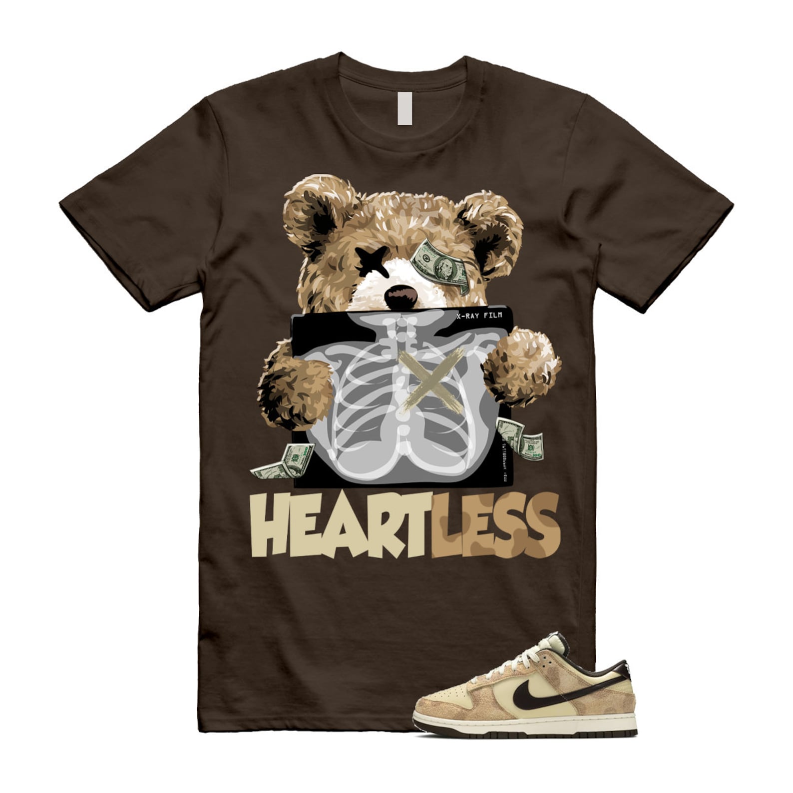 Dunk Giraffe Beach Cheetah Baroque Brown Canvas Sail Animal Pack Low Retro PRM T Shirt Match HEART ,DH7913-200 T-Shirt, Sneaker Match Tee