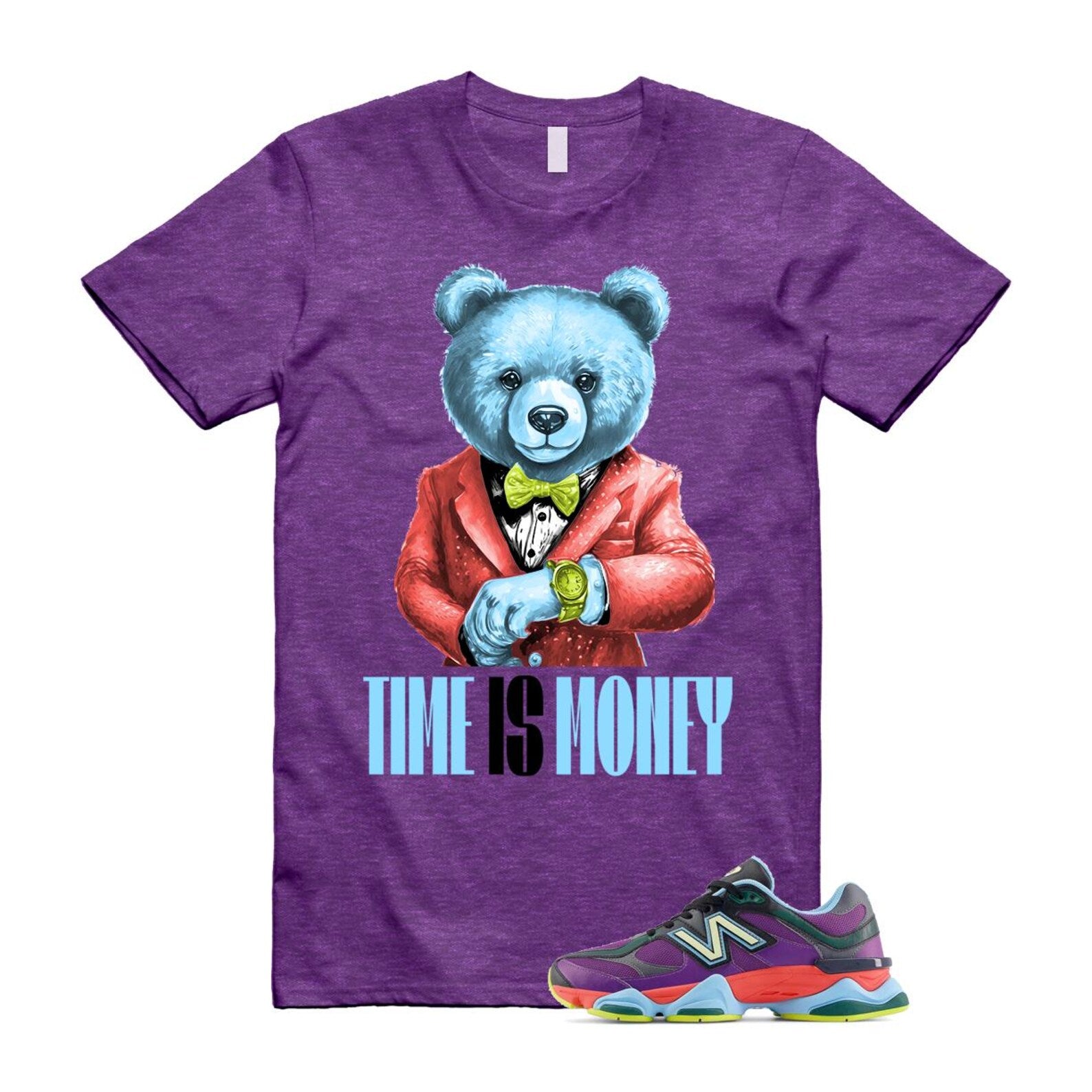 9060 Neon Nights Purple Red Blue Black T Shirt Match TIM ,U9060RPO T-Shirt, Sneaker Match Tee