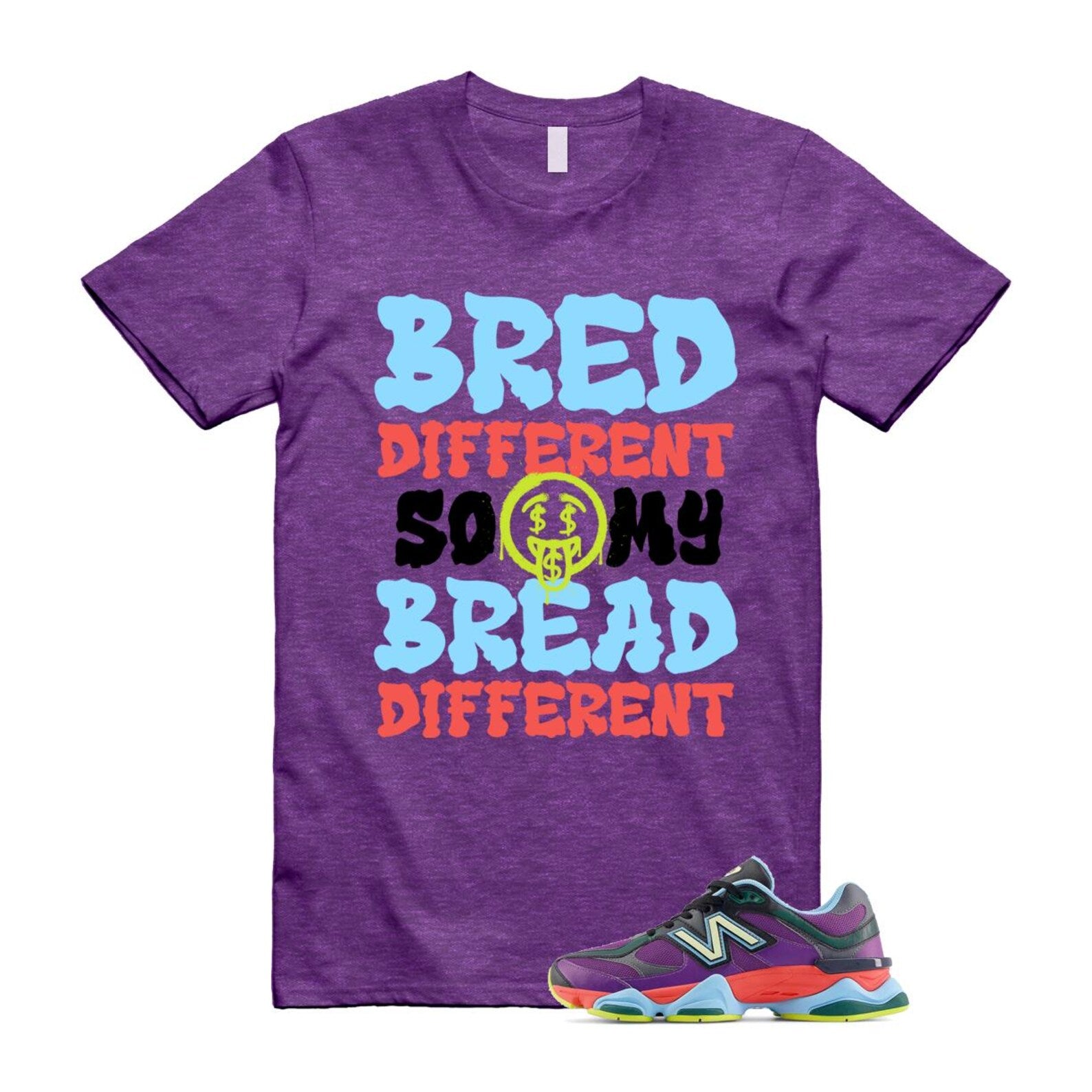 9060 Neon Nights Purple Red Blue Black T Shirt Match BDBD ,U9060RPO T-Shirt, Sneaker Match Tee