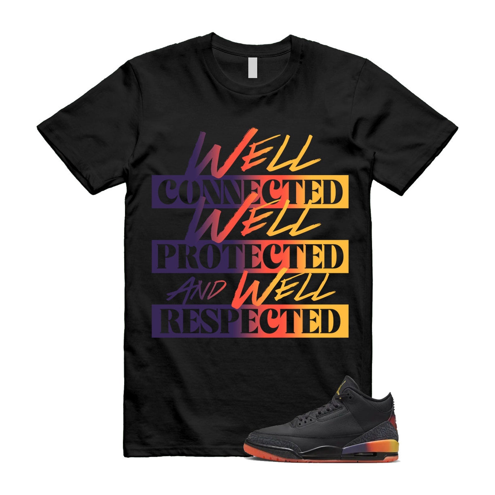 3 J Balvin Rio Black Solar Flare Total Crimson Abyss T Shirt Match WELL ,FN0344-001 T-Shirt, Sneaker Match Tee