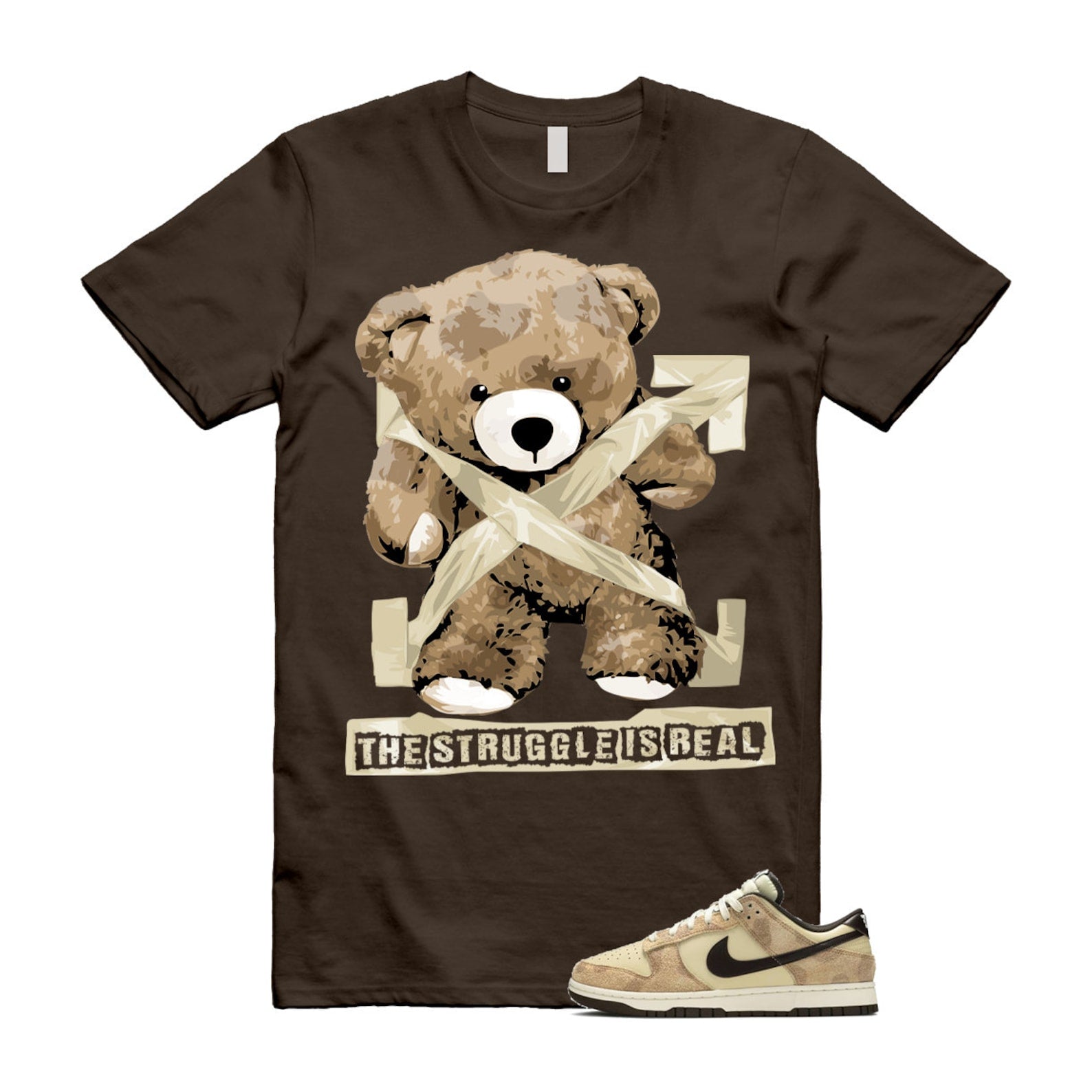 Dunk Giraffe Beach Cheetah Baroque Brown Canvas Sail Animal Pack Low Retro PRM T Shirt Match STRUG ,DH7913-200 T-Shirt, Sneaker Match Tee
