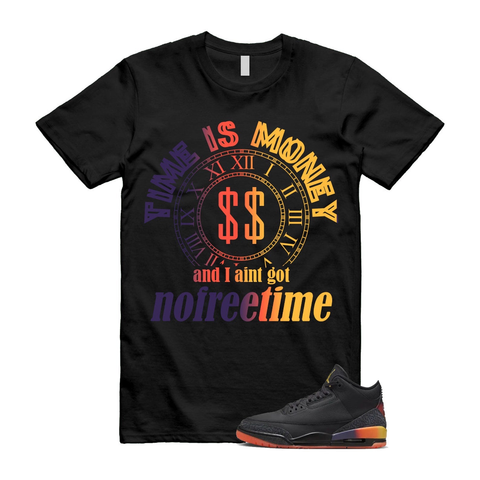 3 J Balvin Rio Black Solar Flare Total Crimson Abyss T Shirt Match FREE TIME ,FN0344-001 T-Shirt, Sneaker Match Tee