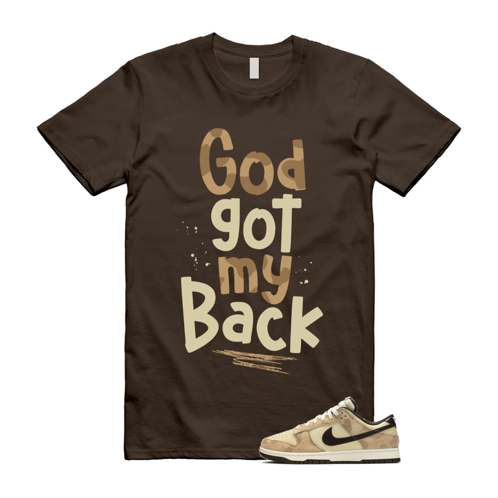 Dunk Giraffe Beach Cheetah Baroque Brown Canvas Sail Animal Pack Low Retro PRM T Shirt Match GOD ,DH7913-200 T-Shirt, Sneaker Match Tee