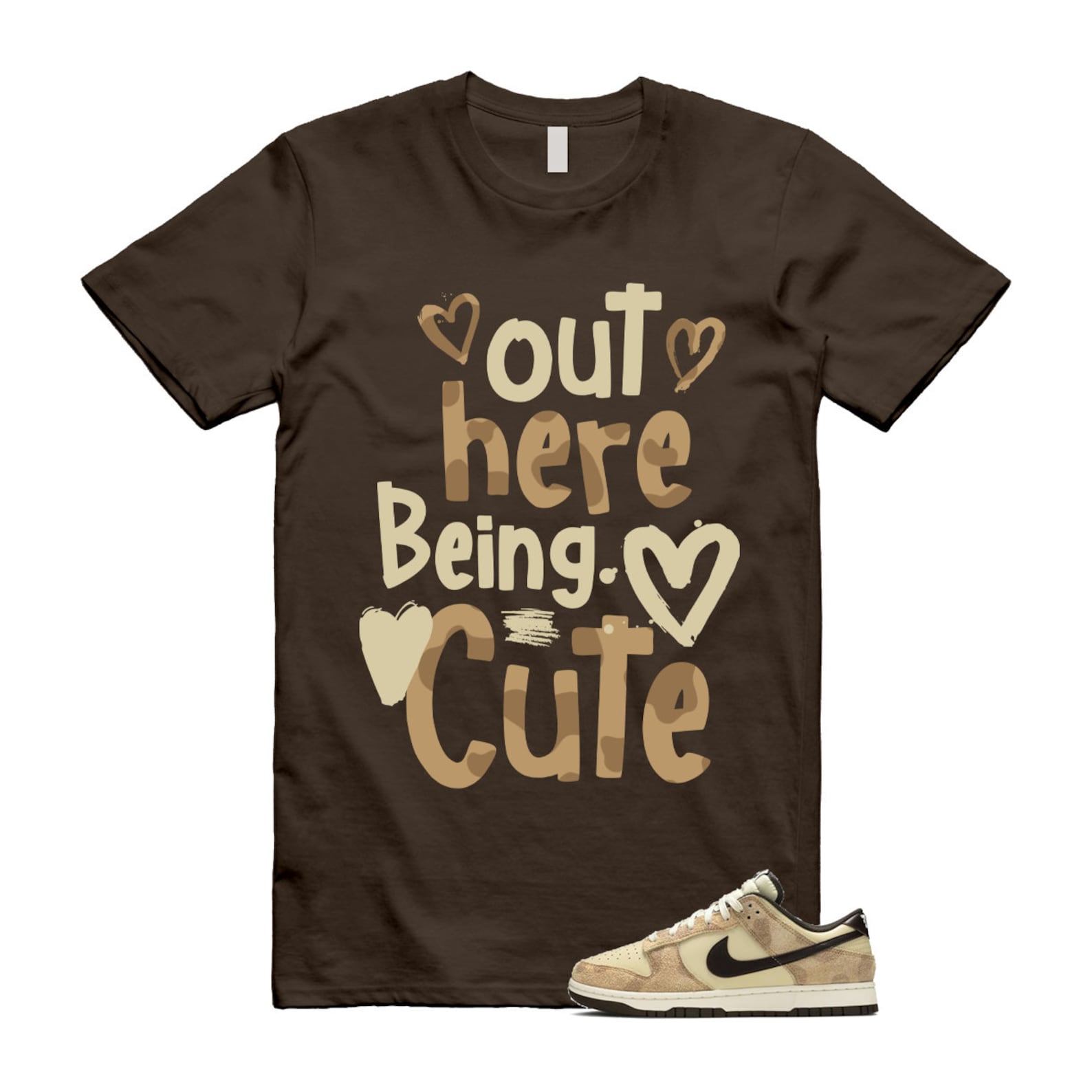 Dunk Giraffe Beach Cheetah Baroque Brown Canvas Sail Animal Pack Low Retro PRM T Shirt Match Out Here Being Cute ,DH7913-200 T-Shirt, Sneaker Match Tee