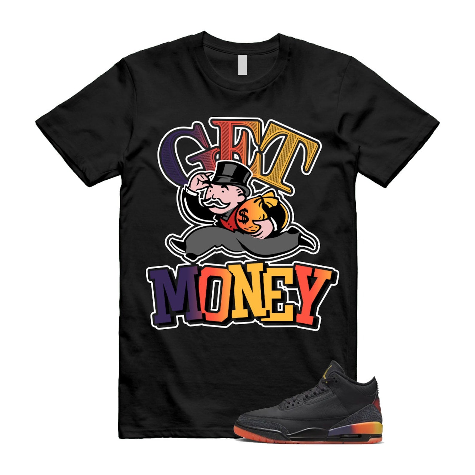 3 J Balvin Rio Black Solar Flare Total Crimson Abyss T Shirt Match GM ,FN0344-001 T-Shirt, Sneaker Match Tee