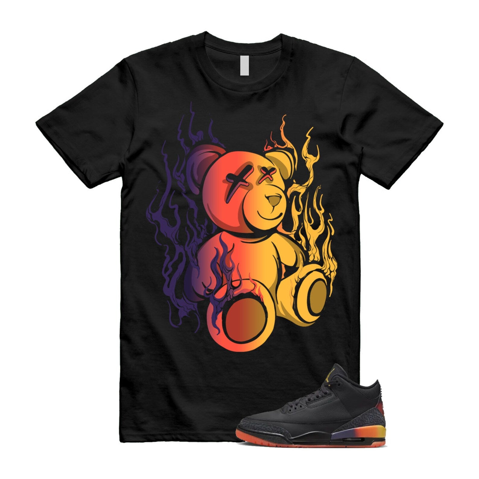 3 J Balvin Rio Black Solar Flare Total Crimson Abyss T Shirt Match LIT ,FN0344-001 T-Shirt, Sneaker Match Tee