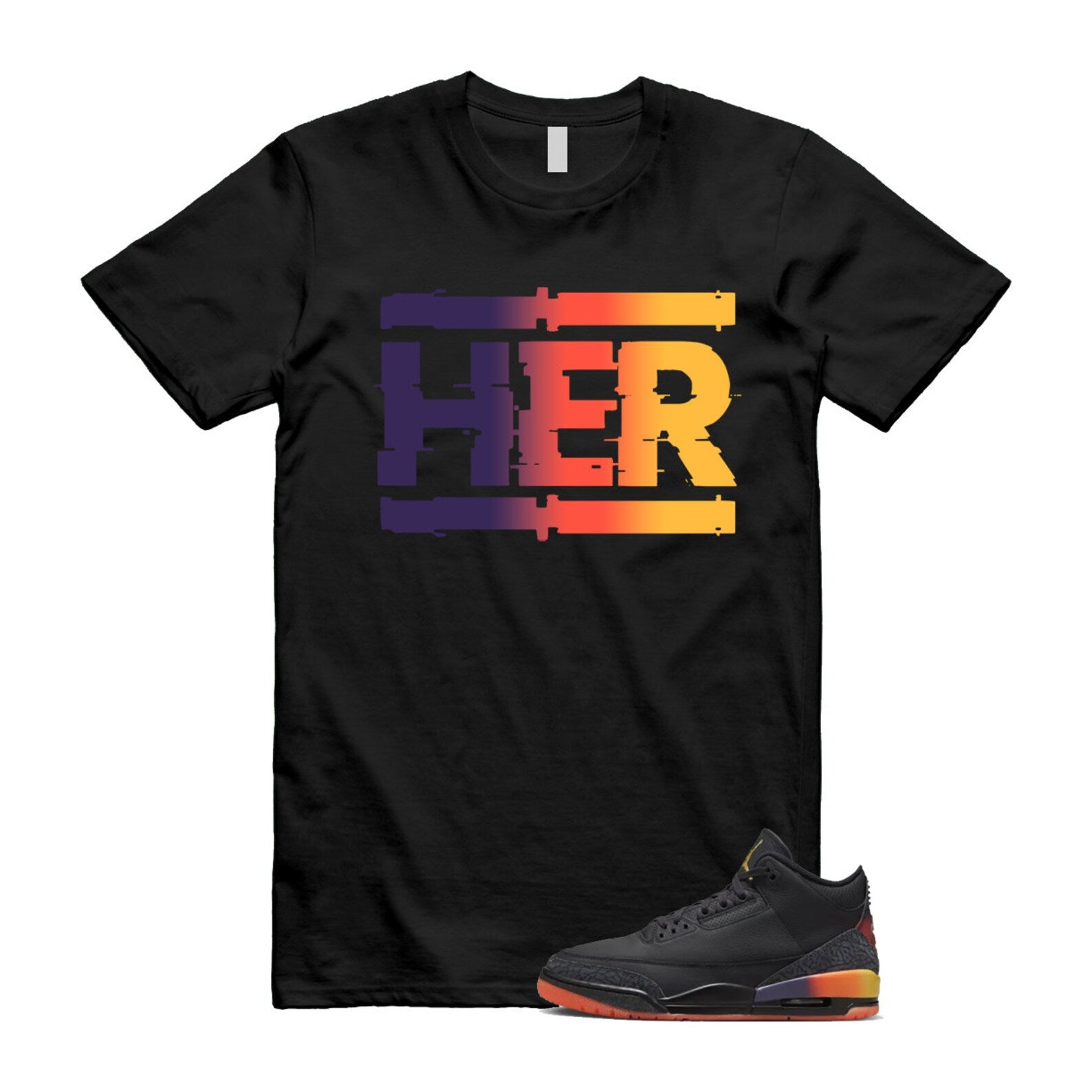 3 J Balvin Rio Black Solar Flare Total Crimson Abyss T Shirt Match HER ,FN0344-001 T-Shirt, Sneaker Match Tee